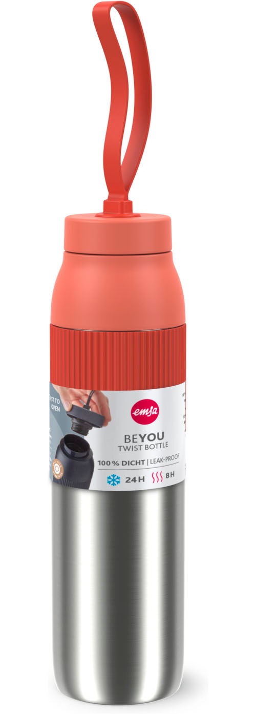 Emsa Isolierflasche »beYou Twist« mit integriertem Sieb und Trageband, 100% dicht, spülmaschinengeeignet