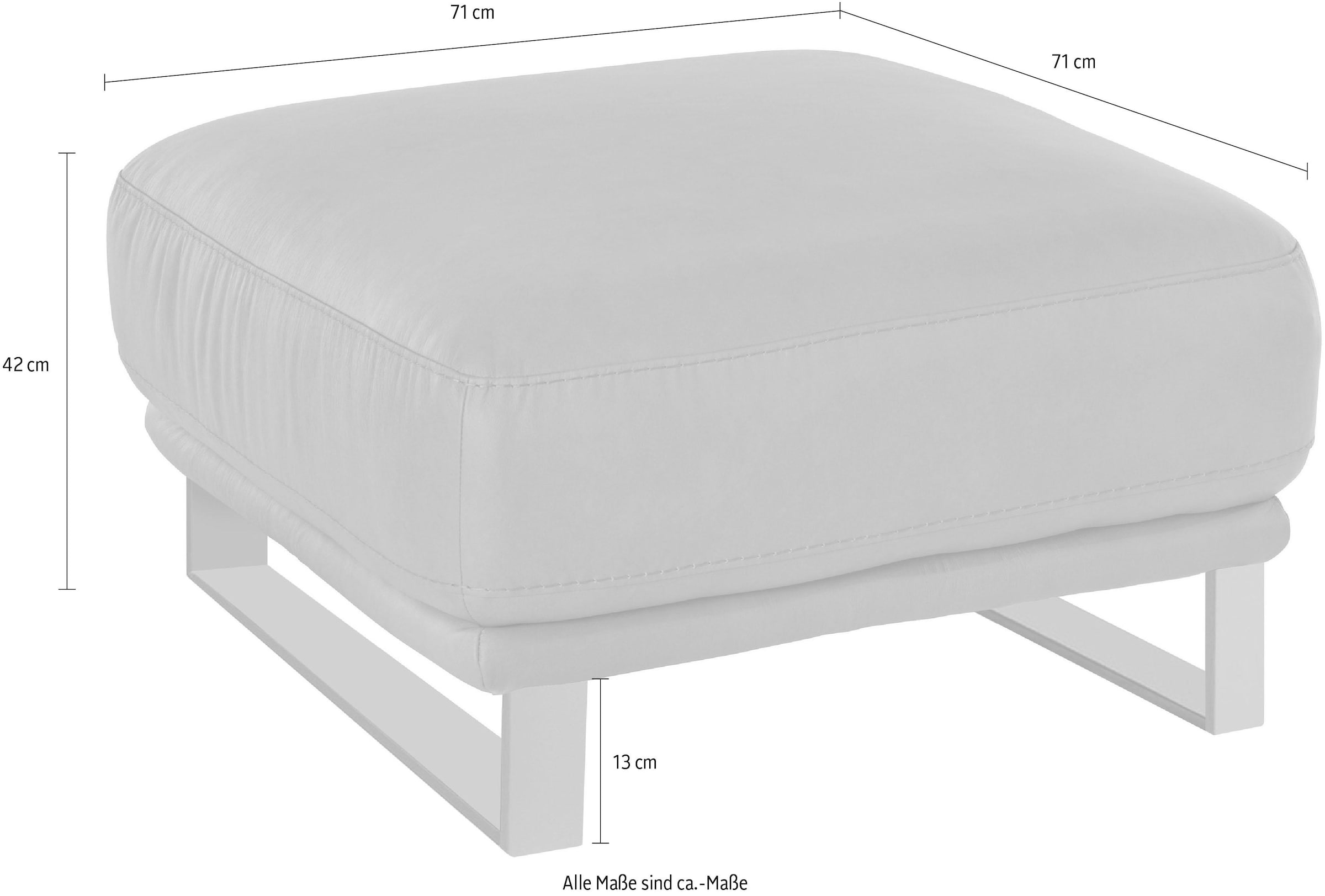 W.SCHILLIG Hocker »montanaa«, mit Metallkufen in Silber matt, Breite 71 cm