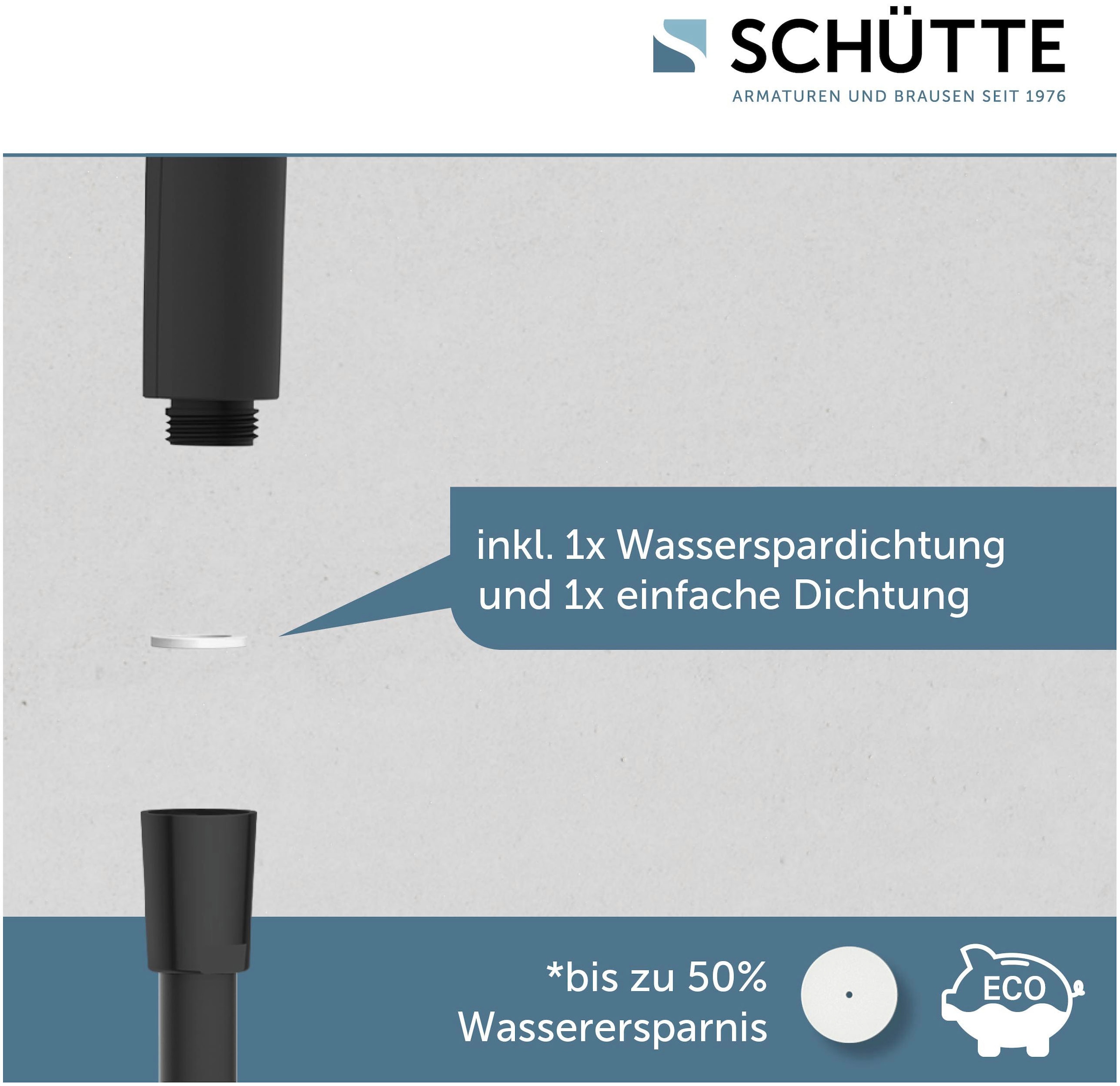 Schütte Handbrause »RAVEN«, (Set), 3-fach verstellbar, Antikalk, wassersparend