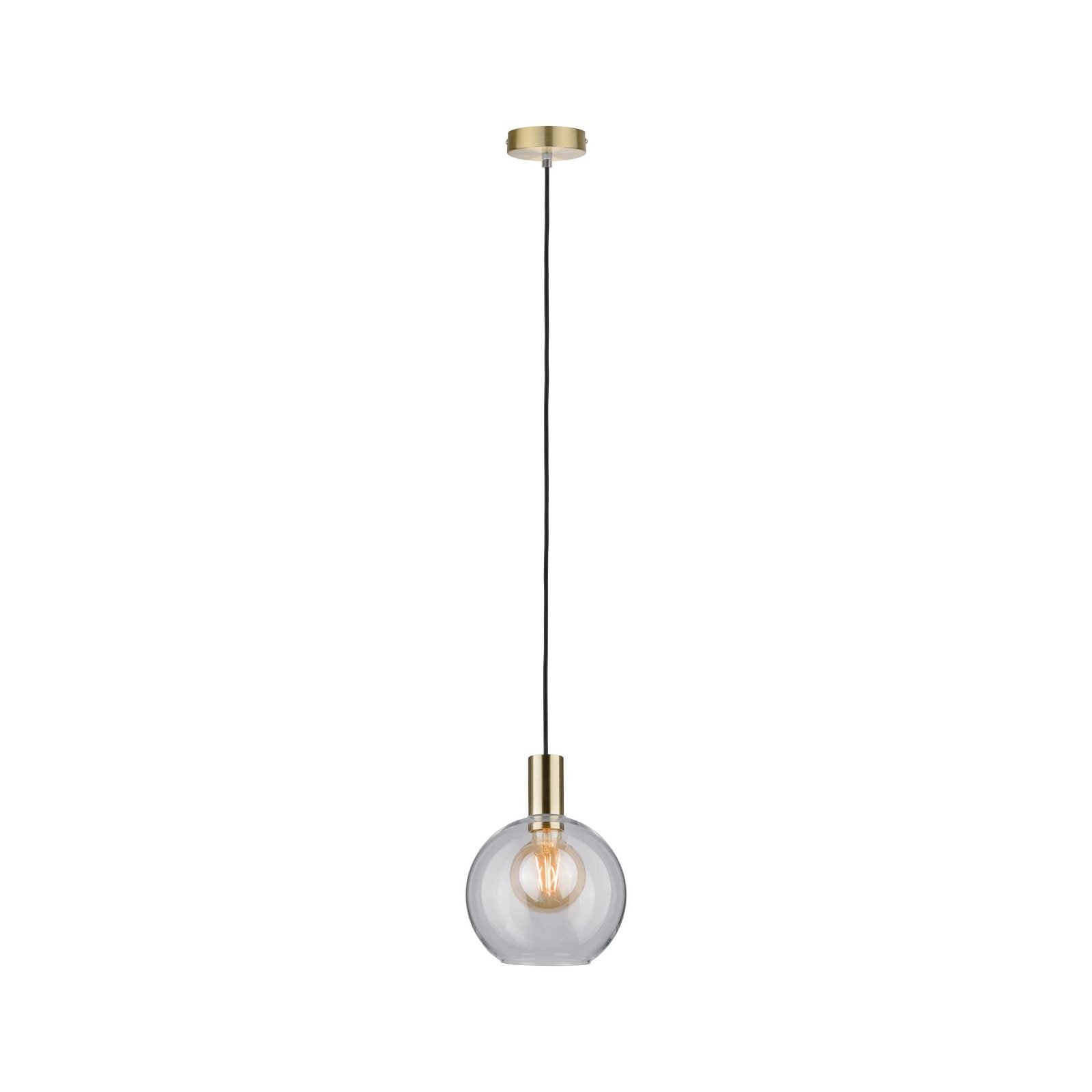 Paulmann Pendelleuchte »Neordic Esben max. 1x20W Klar/Messing gebürstet 230V Glas/Metall«, 1 flammig, Leuchtmittel E27 | ohne Leuchtmittel, E27