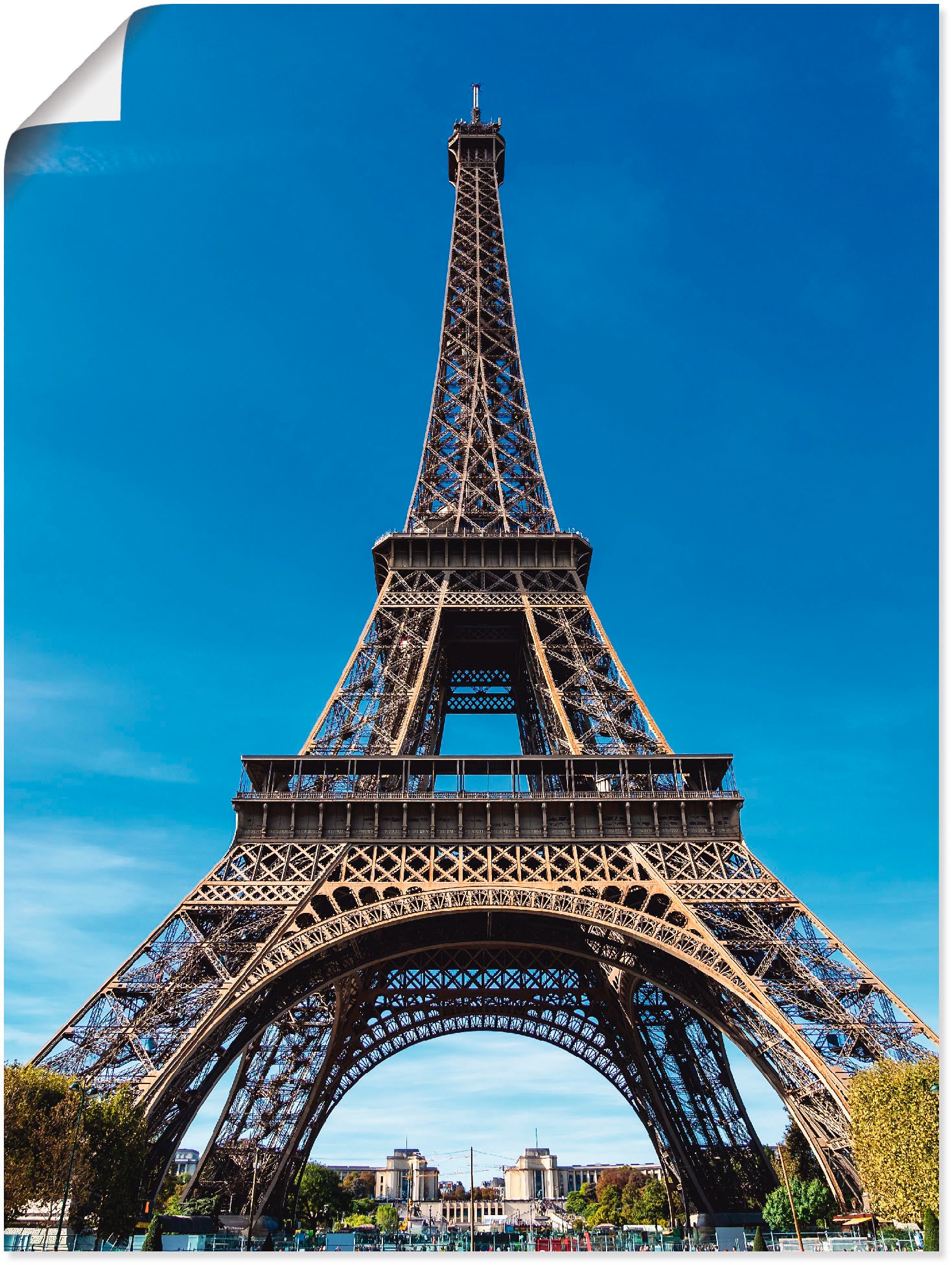 Artland Poster »Blick auf den Eiffelturm in Paris II«, Gebäude, (1 St.), als Alubild, Leinwandbild, Wandaufkleber oder Poster in versch. Größen