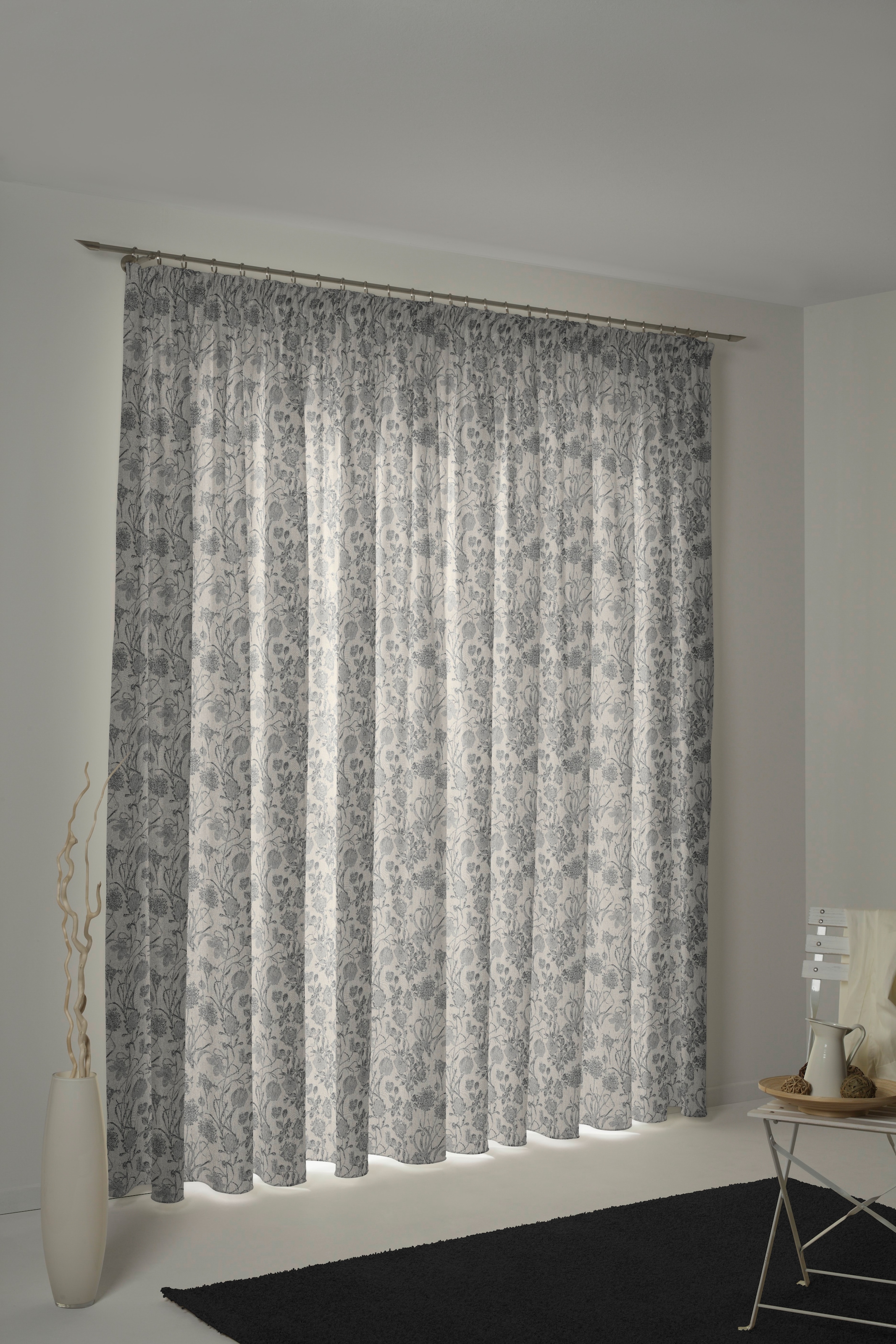 Adam Vorhang »Flower Cuvée« Kräuselband 1 Stk. tlg. aus 100% Bio-Baumwolle günstig online kaufen