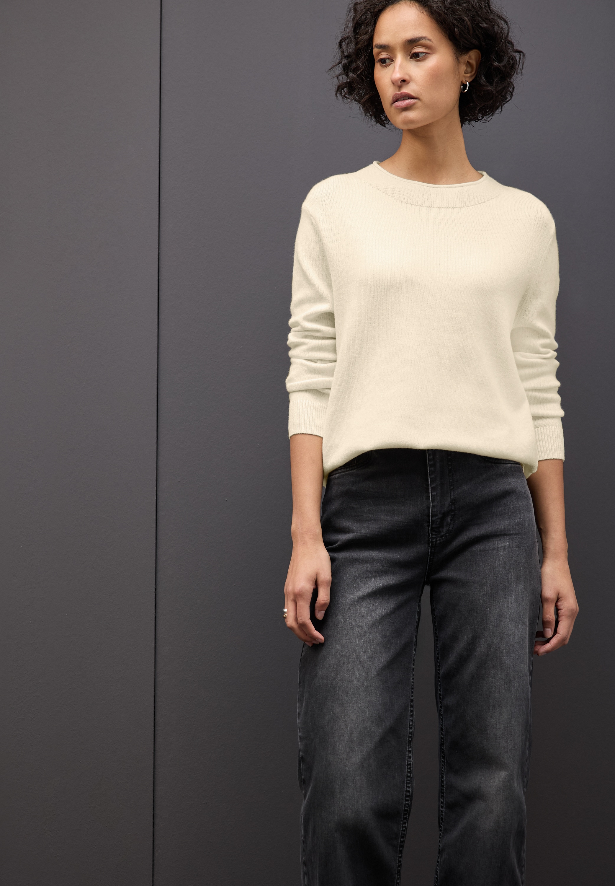 STREET ONE Strickpullover, mit feiner Rollkante