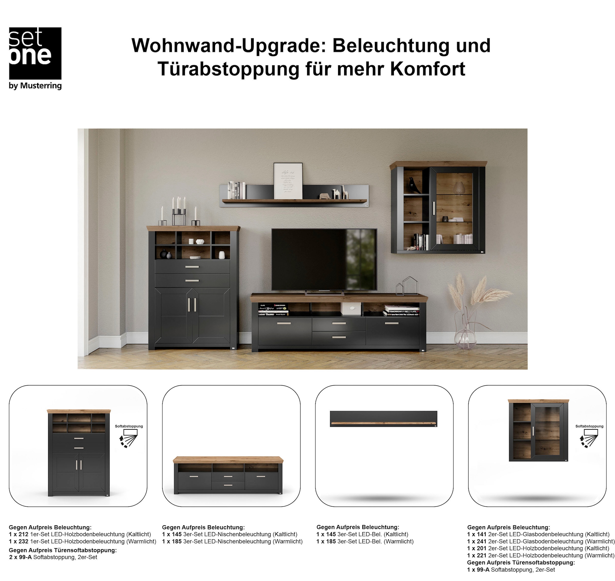set one by Musterring Wohnwand »York« 4 Stk. tlg.