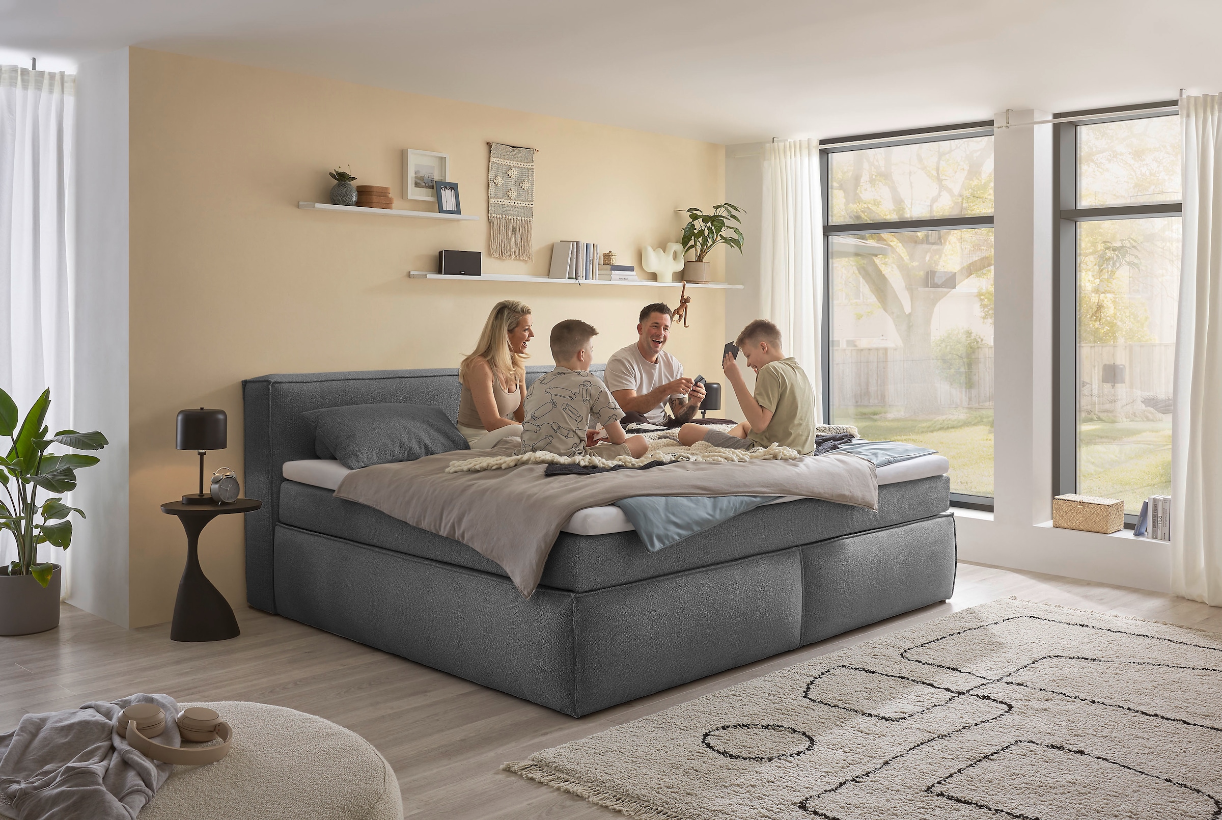 ED EXCITING DESIGN Boxspringbett »Sandon, Familienbett erhältlich in der Größe 240x200cm« in verschiedenen Farben erhältlich