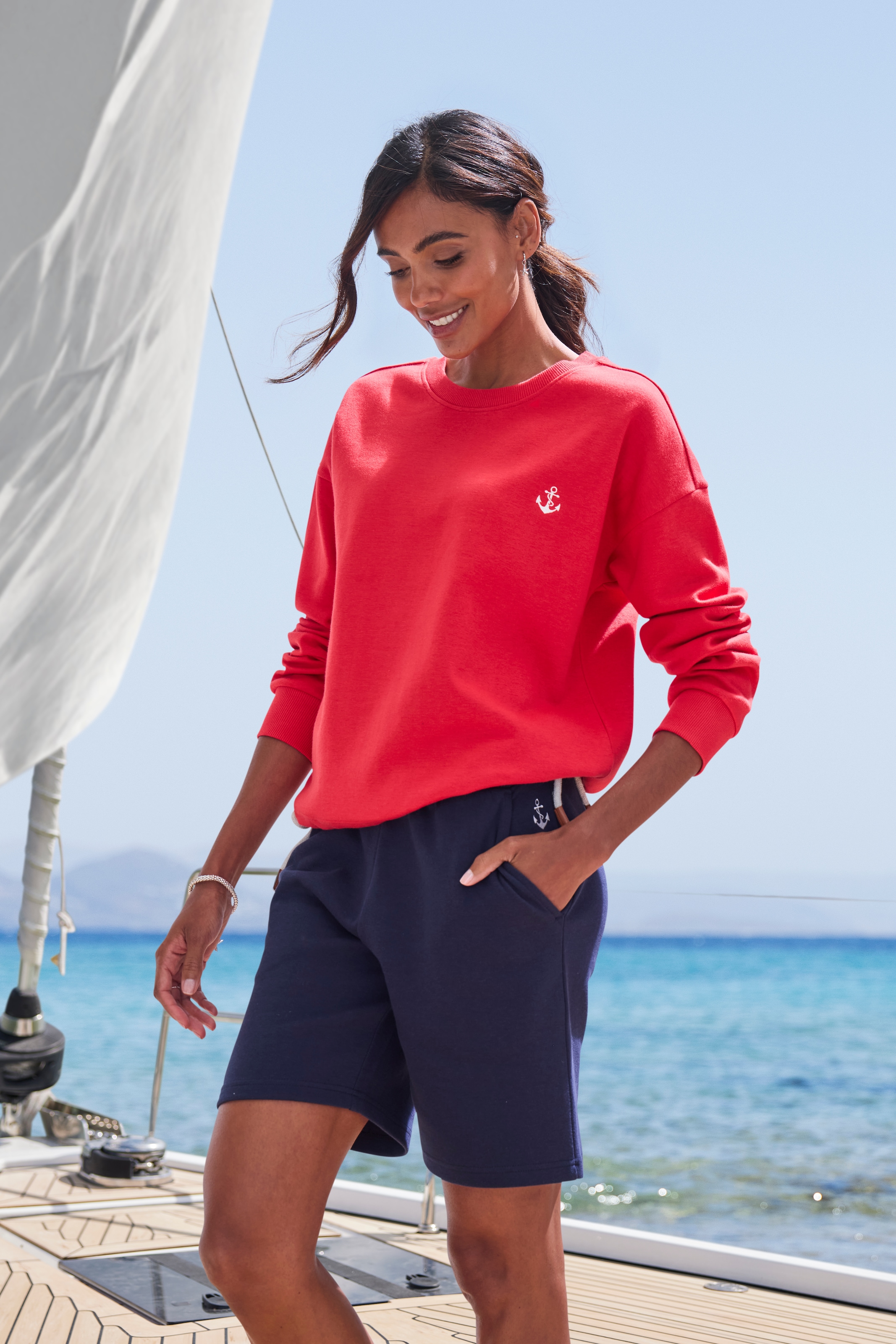 H.I.S Sweater, mit Tunnelzug am Bündchen, Loungewear
