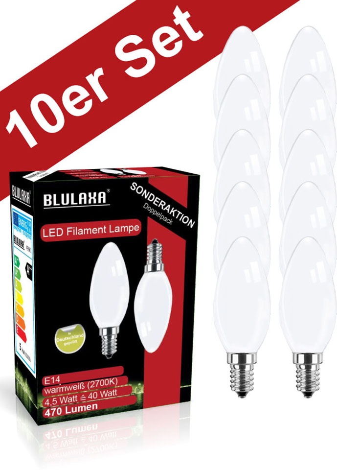 BLULAXA LED-Filament »Retro Multi« E14 10 Stk. Warmweiß 10er-Set, Promotion günstig online kaufen