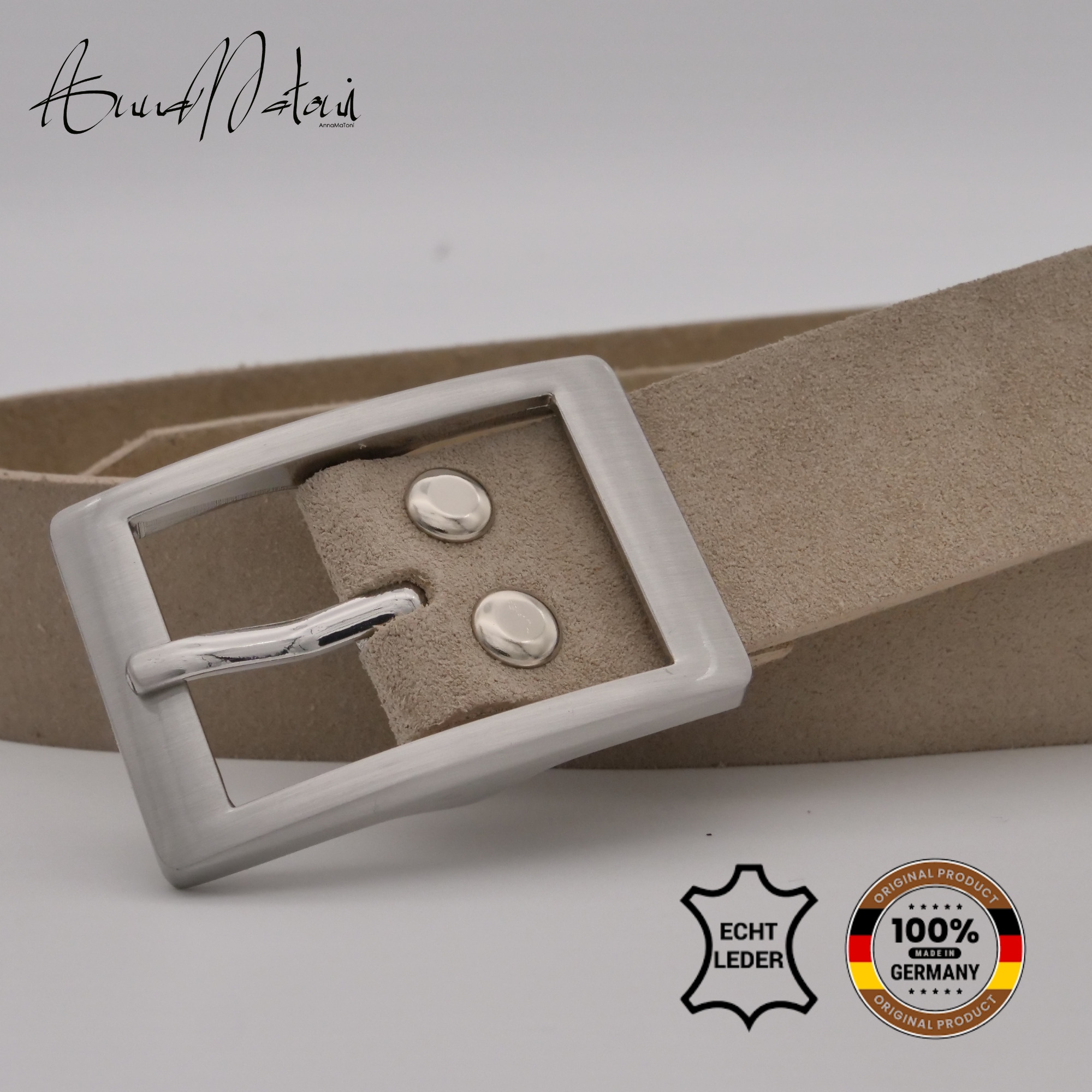 AnnaMatoni Ledergürtel »AnnaMatoni Damen Ledergürtel hochwertiges Velour Leder 3cm echt«