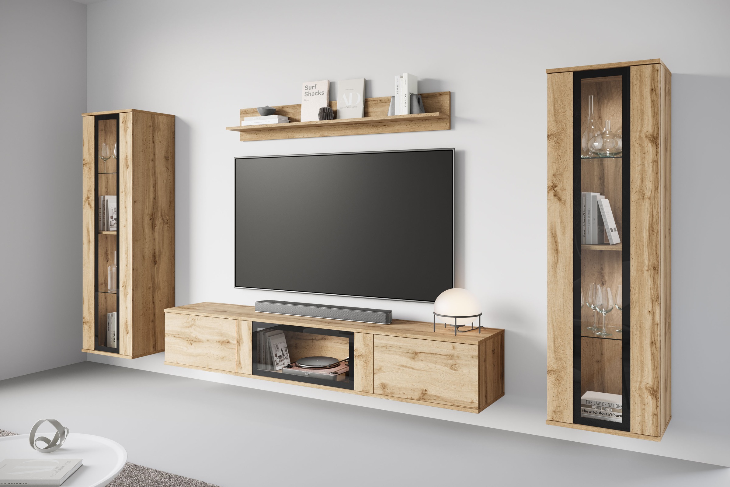 INOSIGN Wohnwand »Caro, stehend und hängend montierbar«, (Komplett-Set, 4 S günstig online kaufen