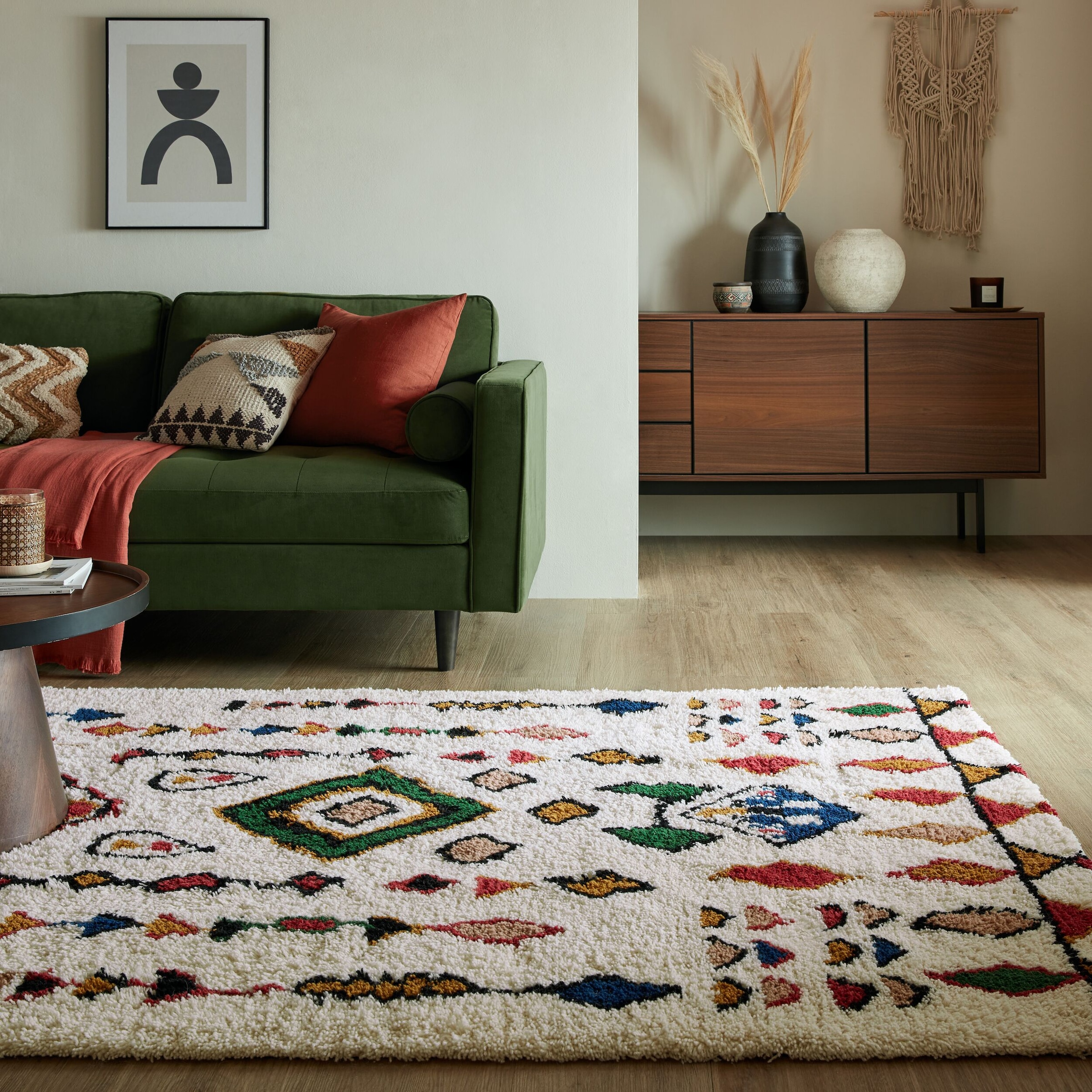 FLAIR RUGS Wollteppich »Fes Shaggy«, rechteckig, 25 mm Höhe, Shaggy-Teppich günstig online kaufen