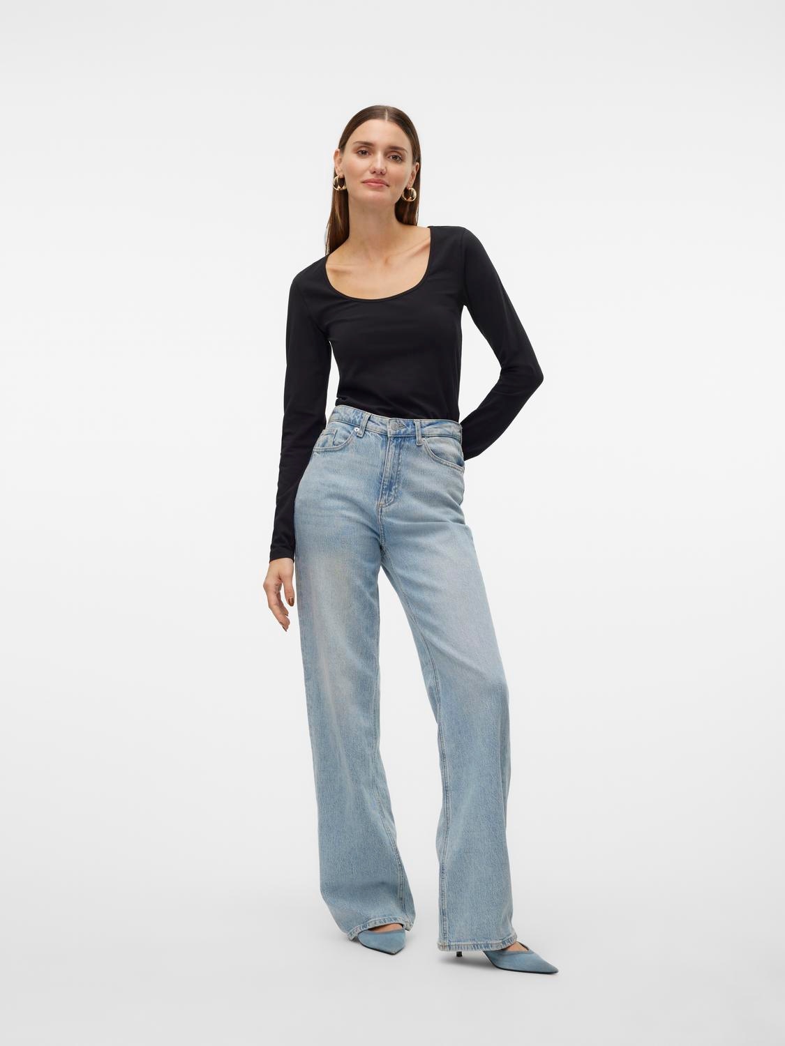 Vero Moda Langarmshirt »VMLULU LS U-NECK TOP JRS GA NOOS«