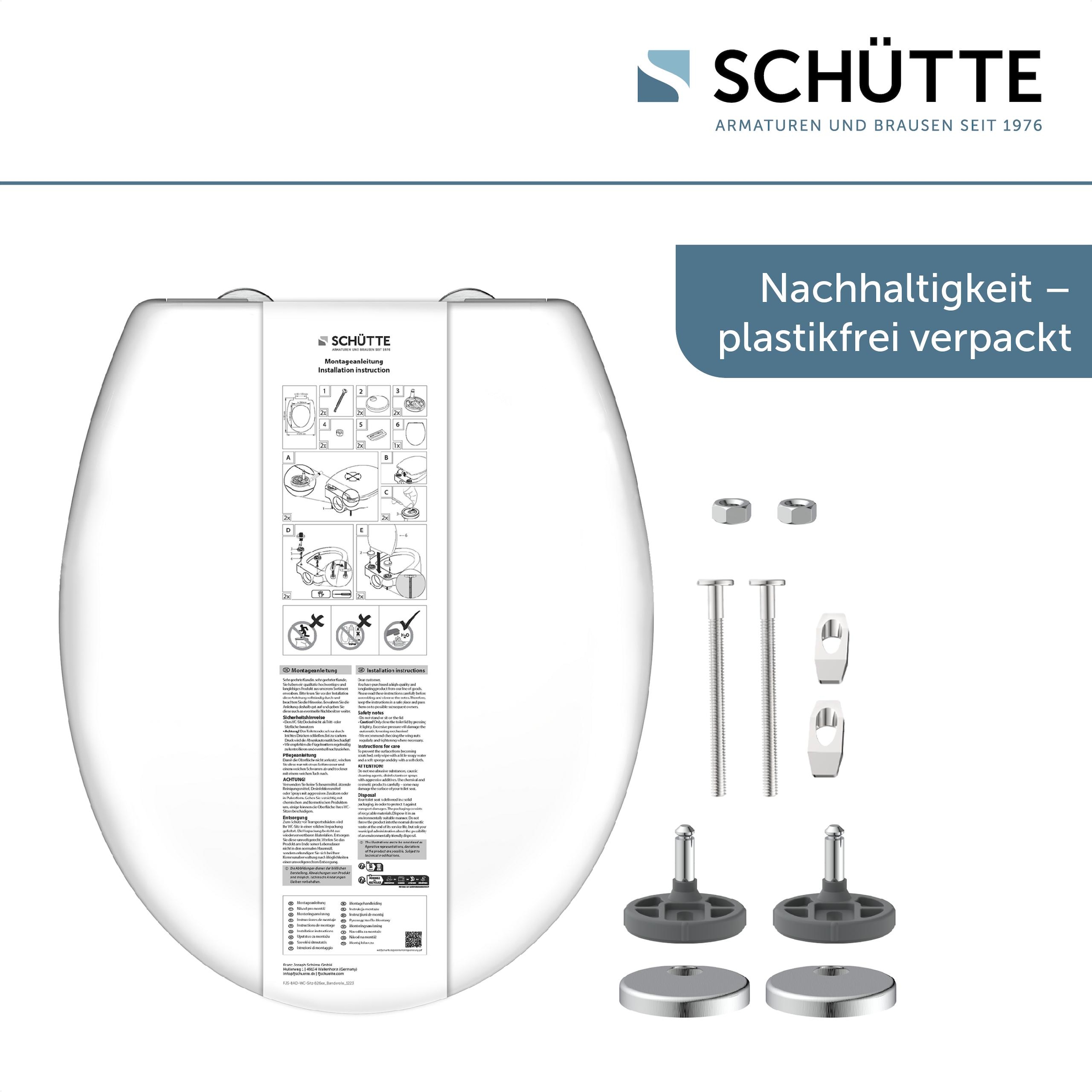 Schütte WC-Sitz »WHITE«, Duroplast, mit Absenkautomatik und Schnellverschluss