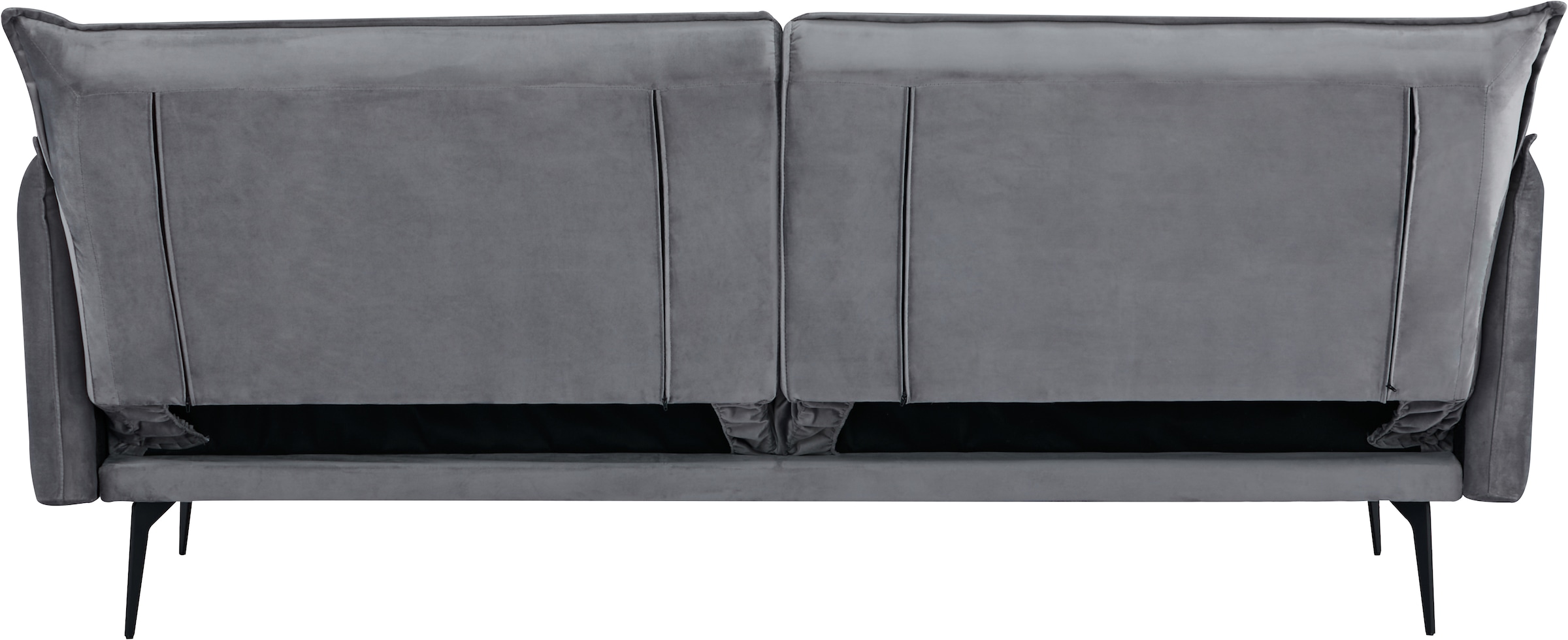 INOSIGN Schlafsofa »TULARE, 204 cm, klappbarer 3-Sitzer mit verstellbarer Rückenlehne,«, Schlaffunktion, Velvet-Samtvelours u. Webstoff