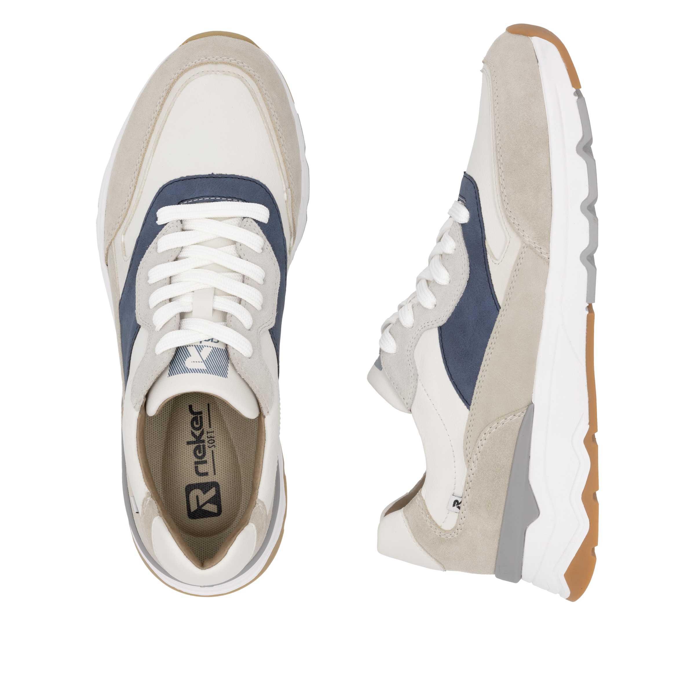 RIEKER Sport Sneaker, Schnürschuh, Halbschuh, Freizeitschuh mit Schaftrandpolsterung