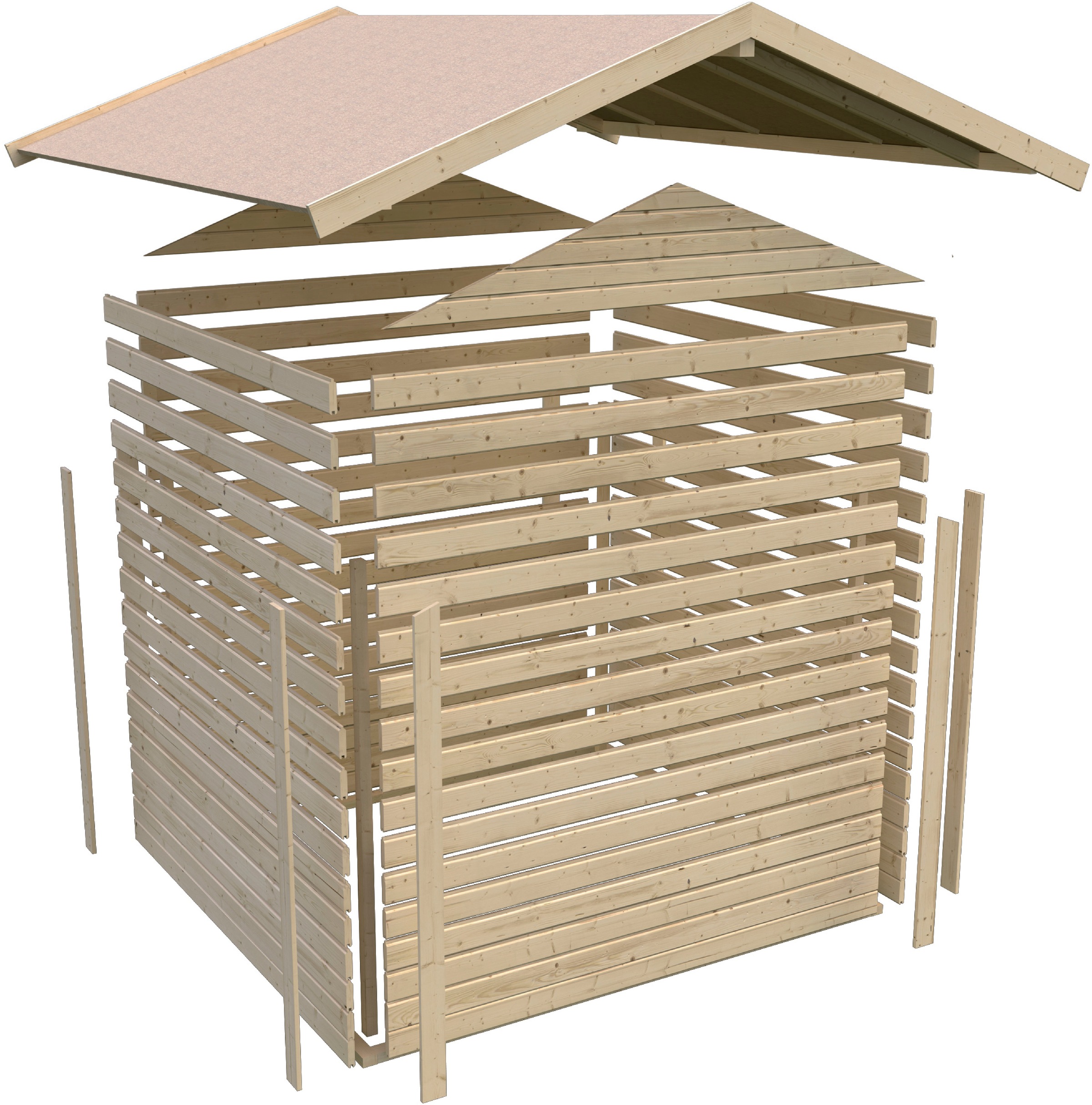 Karibu Gartenhaus »Multifunktionshaus Satteldach 1«, naturbelassen oder terragrau
