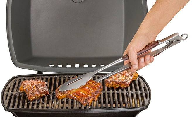 Buddy's Grillzange »Buddy´s BBQ«, Edelstahl, Griff Holzoptik, Verschluss-System