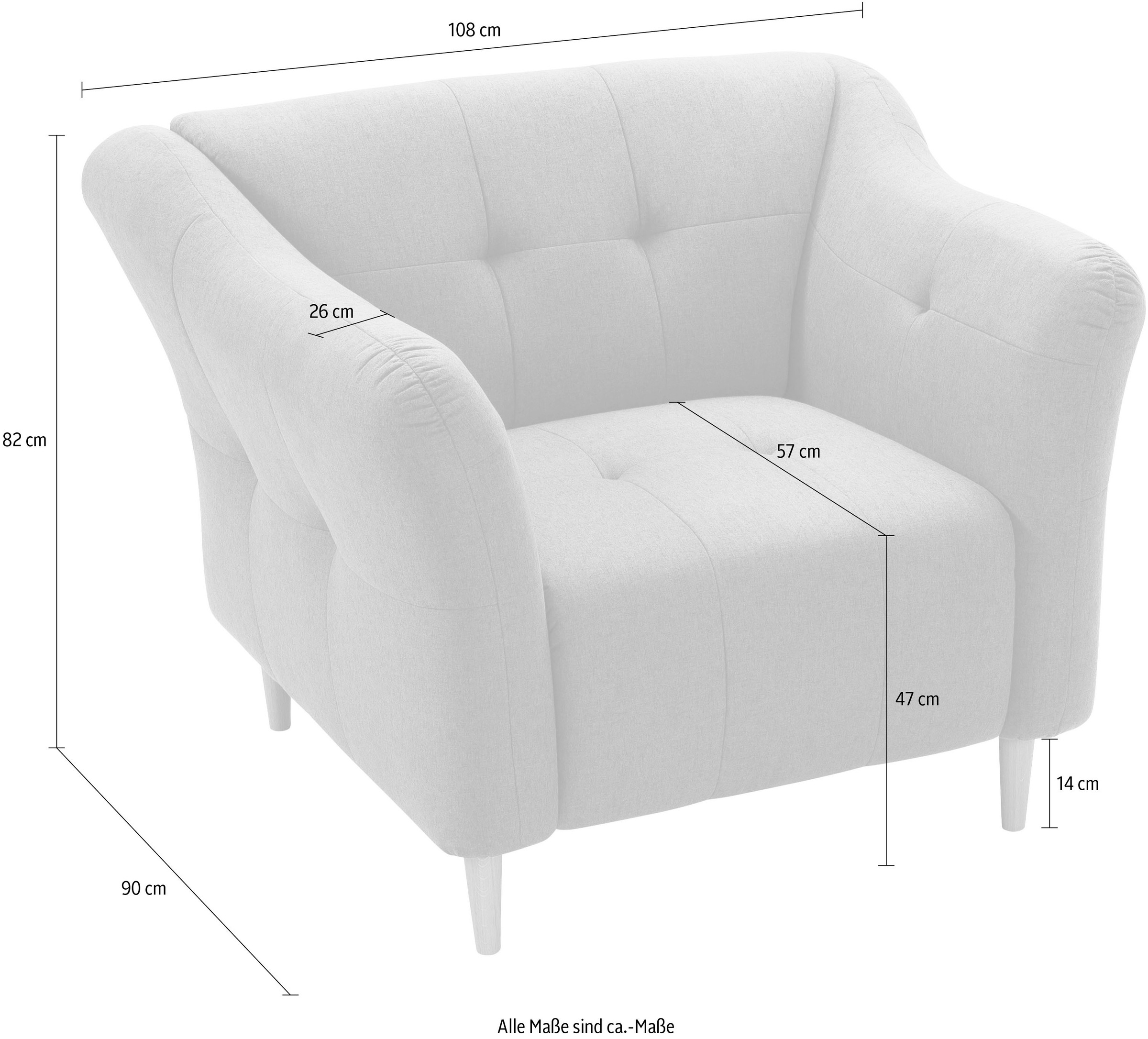 »Soraya«, Raum sofa Holzfüßen, im mit exxpo frei - Sessel stellbar fashion online bestellen