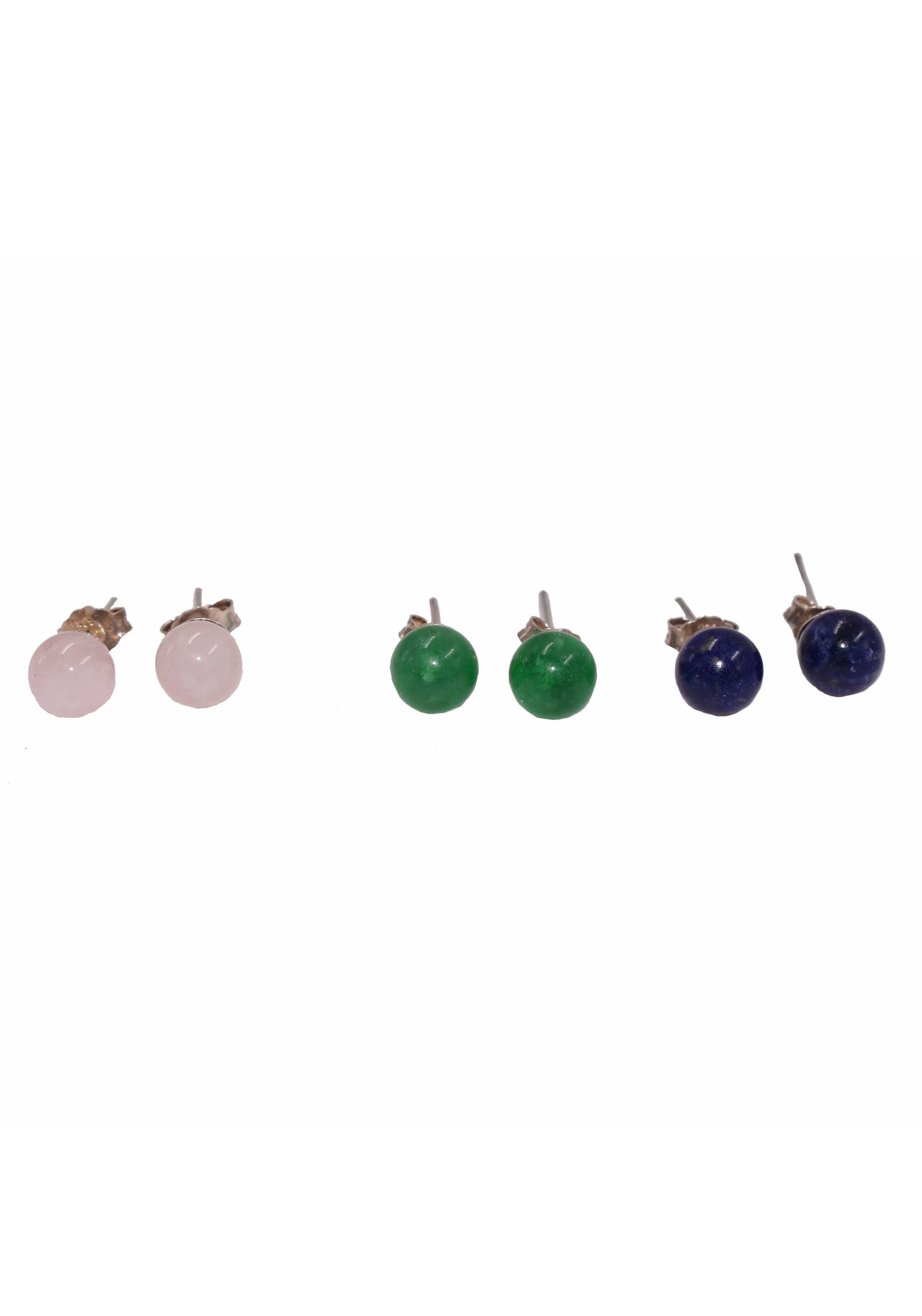 Firetti Ohrstecker-Set »Multipack Schmuck Geschenk Silber 925 Ohrstecker Edelsteine«, (Set, 6 tlg.), Made in Germany - mit Aventurin, Lapislazuli, Rosenquarz