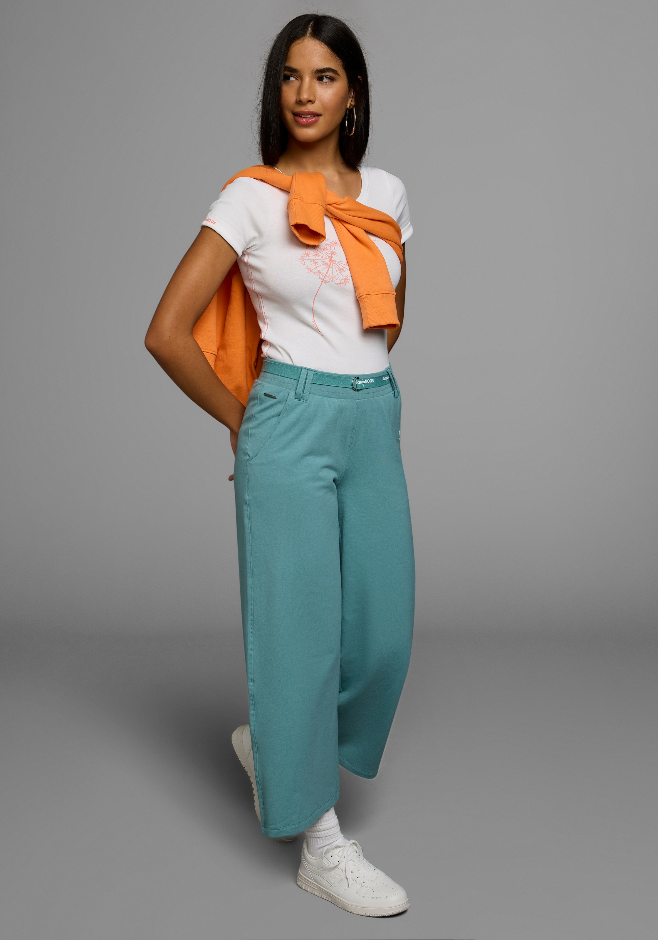 KangaROOS Jerseyhose, mit weitem Bein in Culotte Form