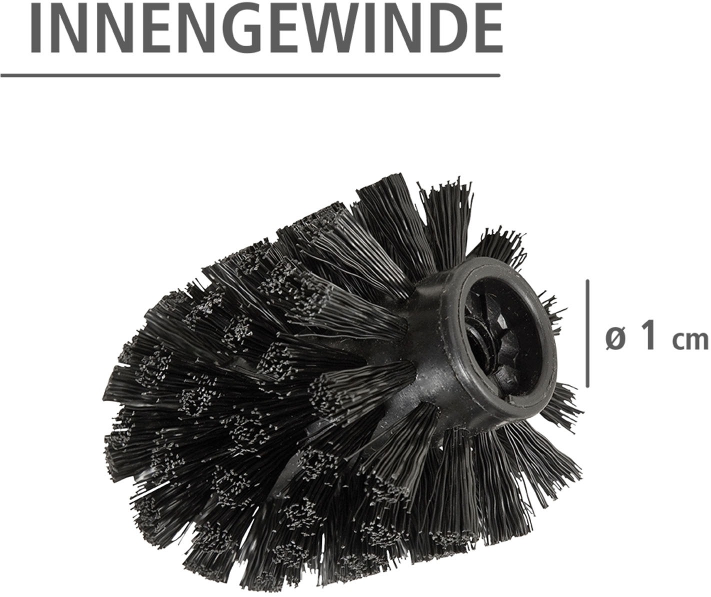 WENKO WC-Reinigungsbürste Set 10 Stk. aus Kunststoff Ersatzbürstenkopf für WENKO WC-Bürsten, Ø 8 cm, Kunststoffborsten