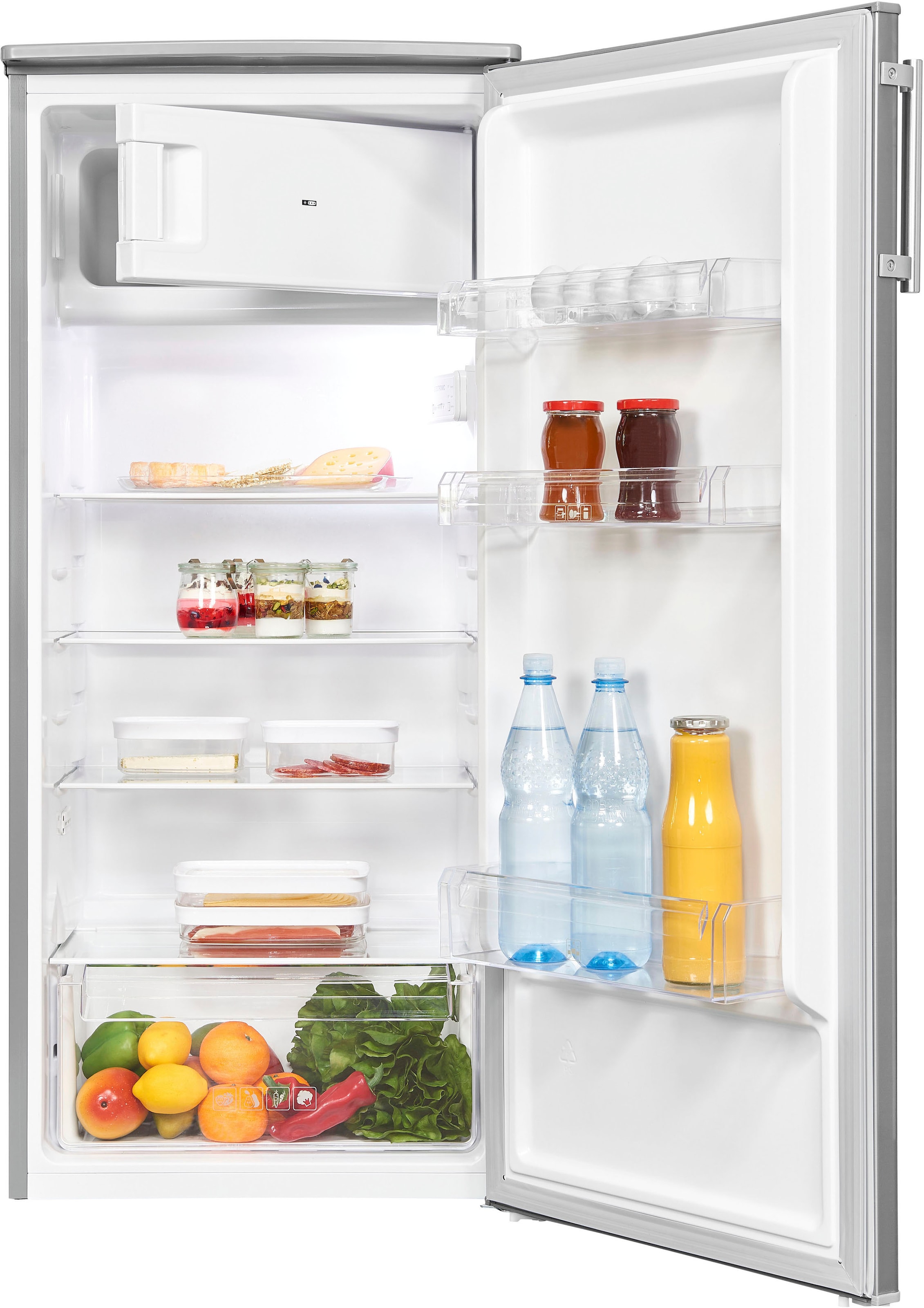 exquisit Kühlschrank »KS185-4-HE-040E inoxlook«, 190 L Volumen, Schnellgefrieren, 4 Sterne