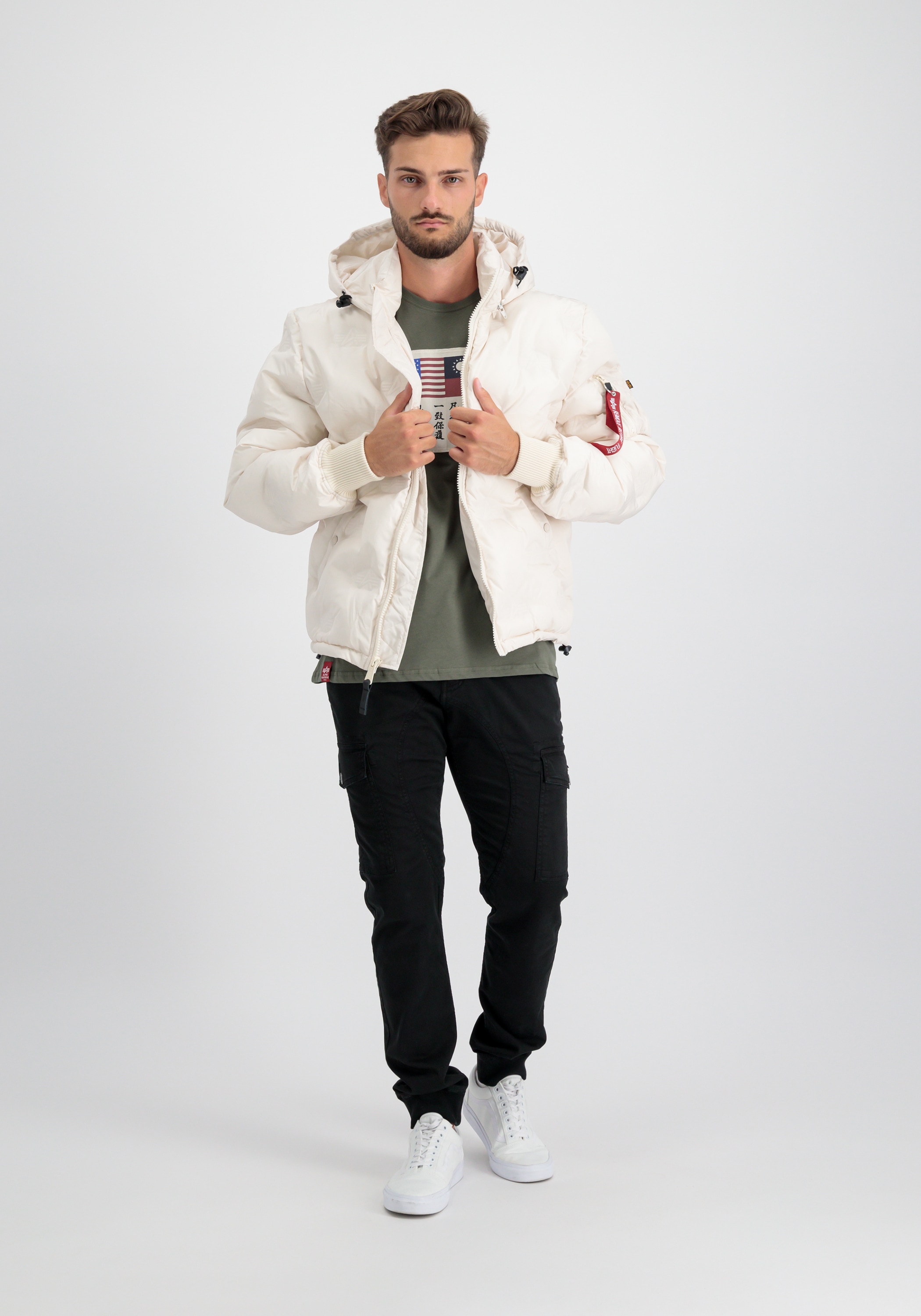 Alpha Industries Winterjacke »Alpha Industries Men - Cold Weather Jackets Hooded Logo Puffer«