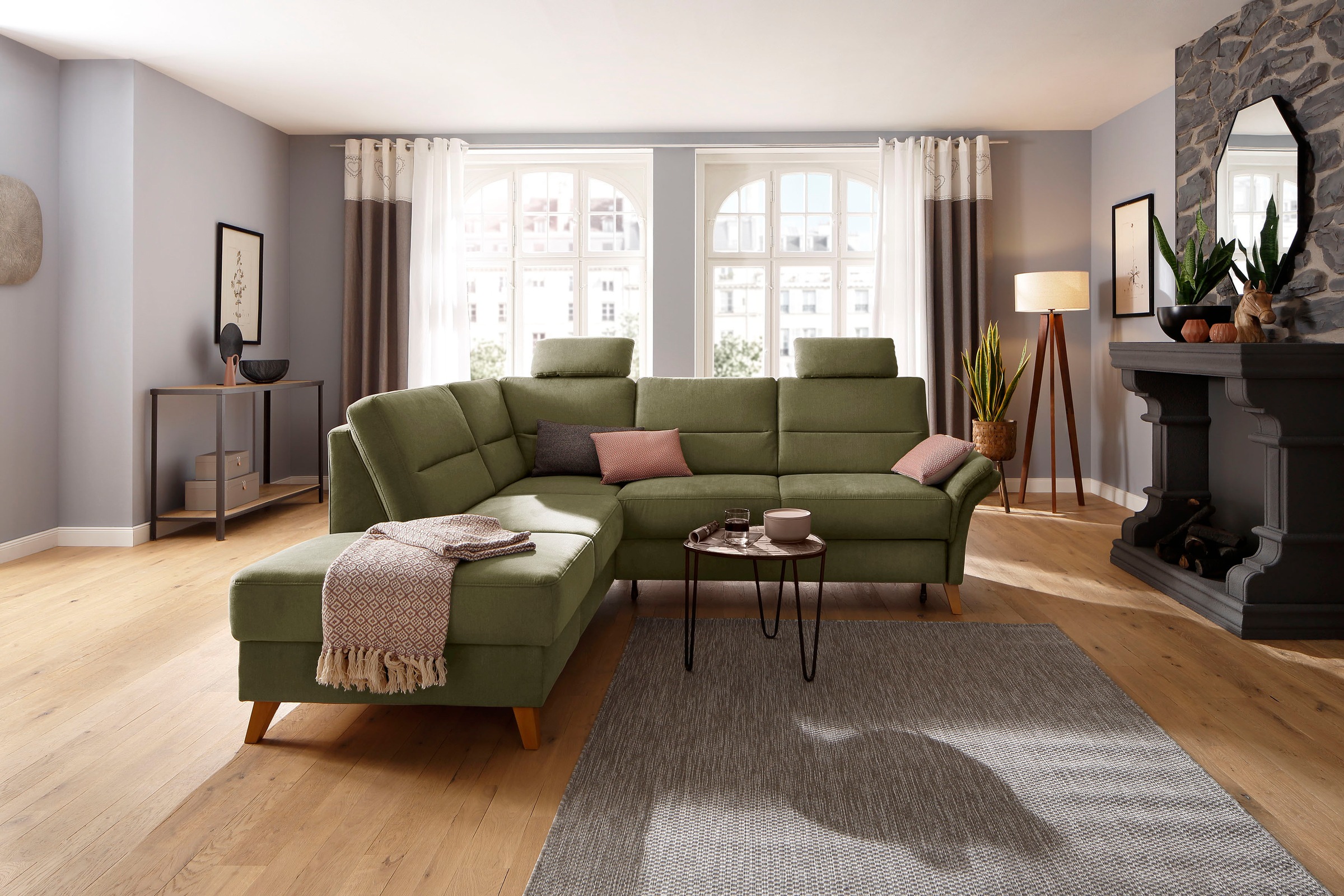 Home affaire Ecksofa »Westerland L-Form«, Federkern-Polsterung, wahlweise m günstig online kaufen