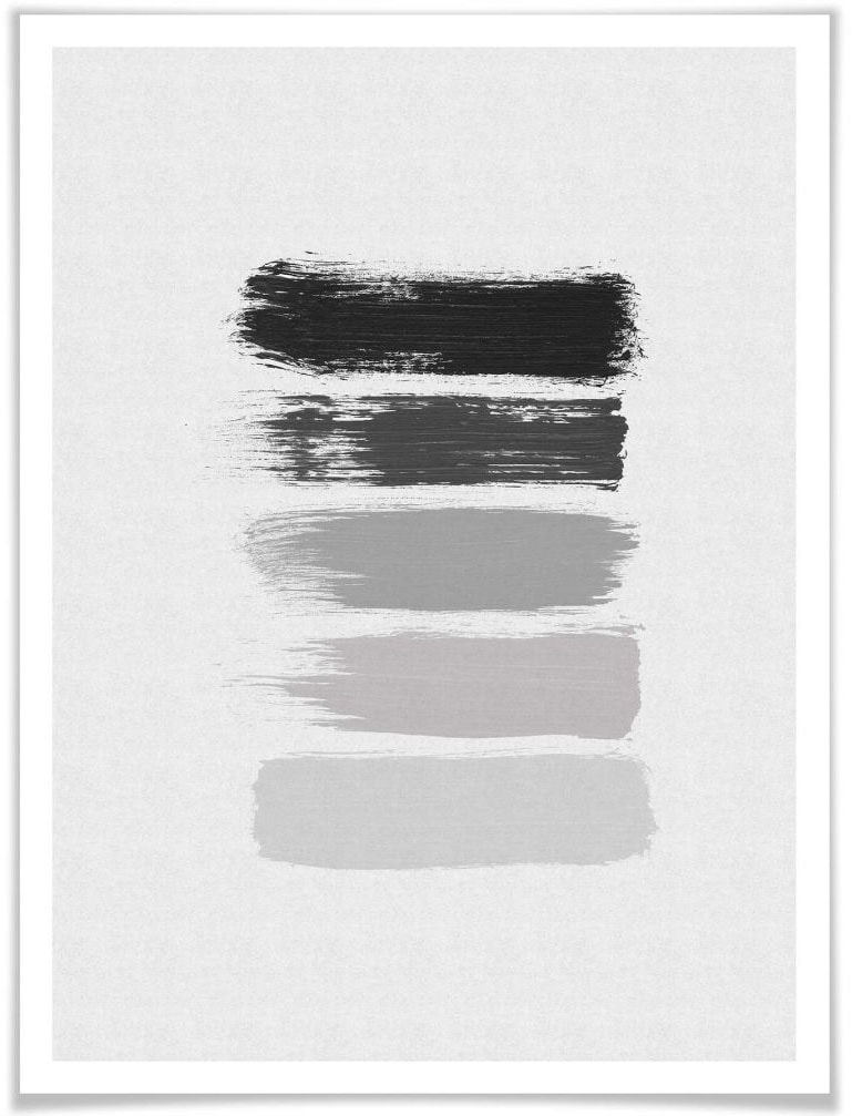 Wandposter Grau«, Schwarz Grafik, (1 bestellen Rechnung of »50 St.), Wall-Art Poster auf Poster, Bild, Shades Wandbild, Grey