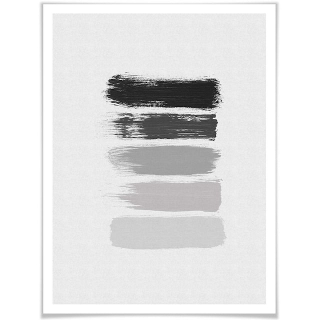 Wall-Art Poster »50 Shades of Grey Schwarz Grau«, Grafik, (1 St.), Poster,  Wandbild, Bild, Wandposter auf Rechnung bestellen