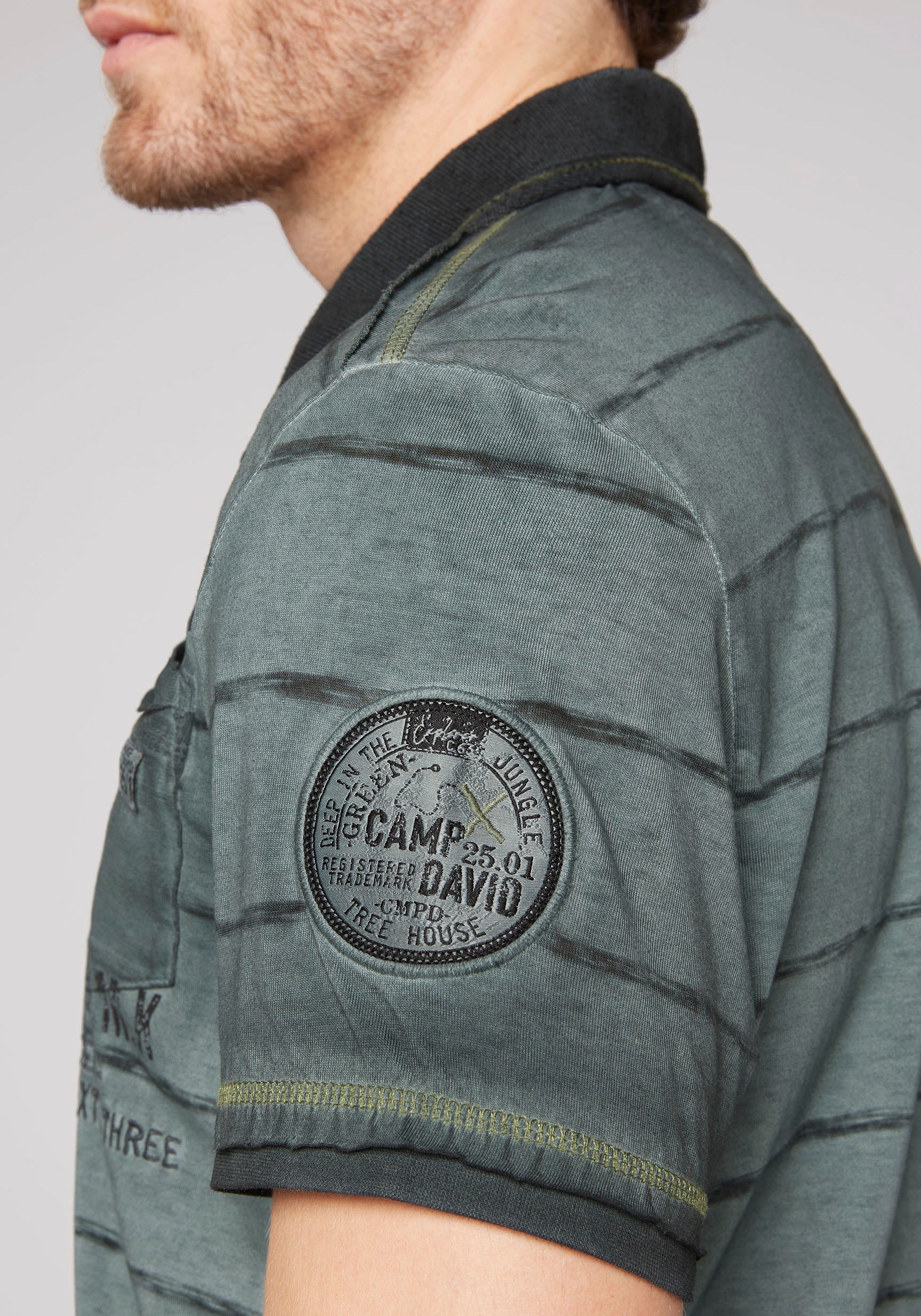 mit CAMP Poloshirt, den offenen online auf DAVID bestellen Kanten Schultern