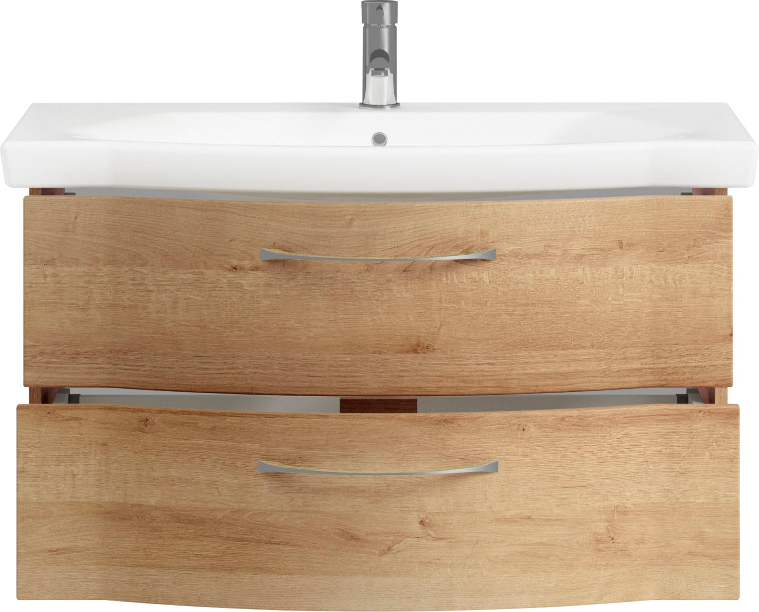 Saphir Badmöbel-Set »6005 Sprint 3-teilig, Keramik-Waschtisch mit LED-Spiegelschrank«, (4 St.), Unterschrank, inkl. Türdämpfer, 4 Türen, 3 Schubladen, Bad-Set