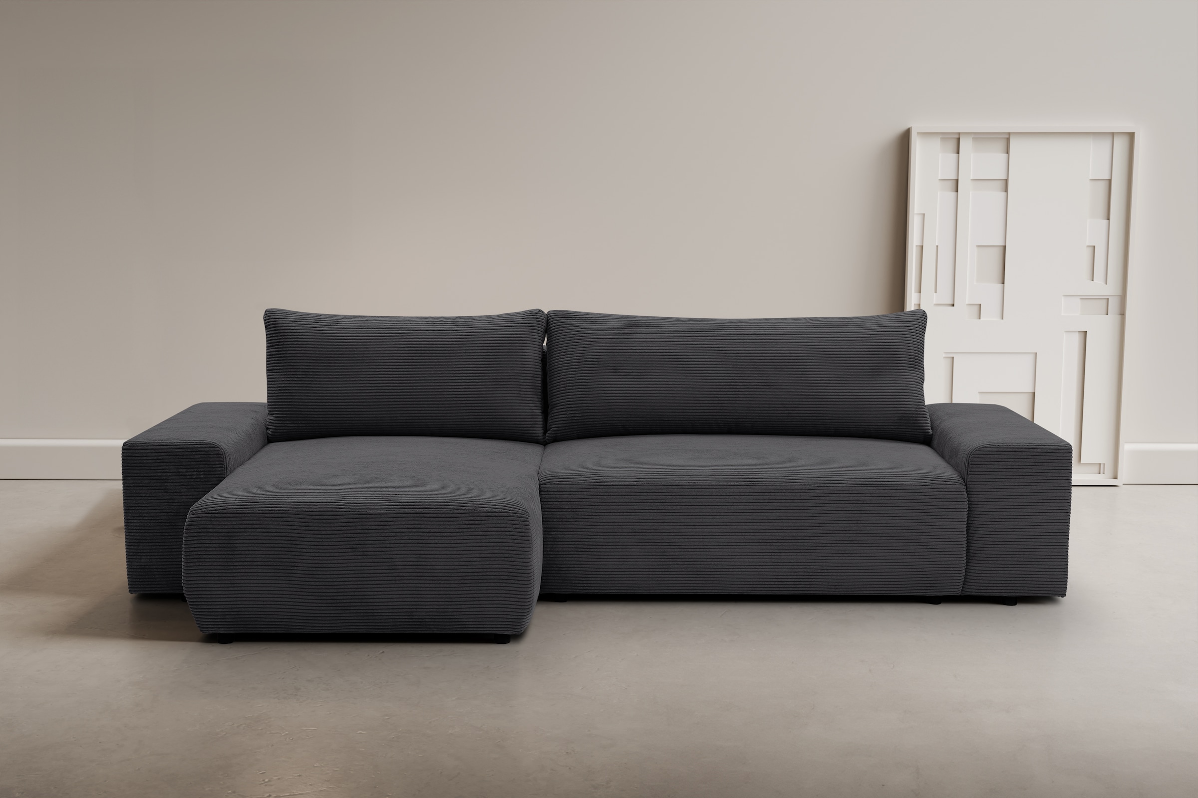 WERK2 Ecksofa »Amsterdam, zeitlos und elegant, Breite 300cm, L-Form« Design Ecksofa mit hohem Komfort, Schlaffunktion & Bettkasten