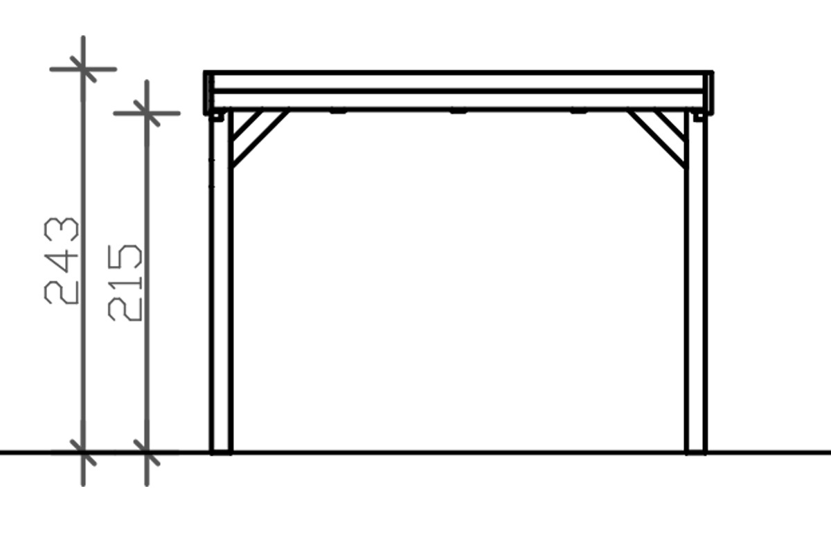 Skanholz Einzelcarport »Grunewald«, dunkelgrau, mit EPDM-Dach