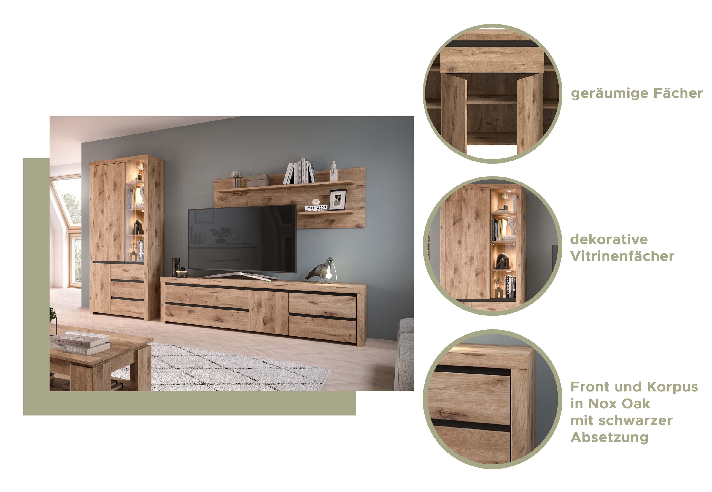 INOSIGN Wandboard »Silvestris, Breite 160 cm, 2 Ablageböden, inkl. Montagematerial«, (1 St.), Regal, Wandregal, Ablage, Wandpaneel, Ablageboard