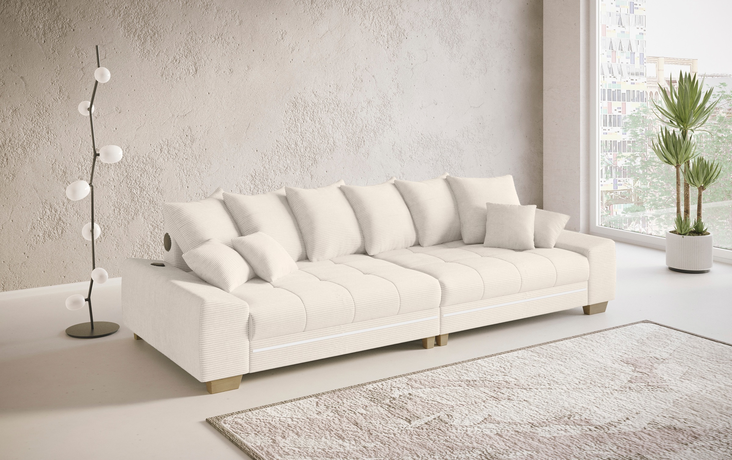 Mr. Couch Big-Sofa »Nikita II«, RGB-LED, Bluetooth-Soundsystem, wahlweise mit Kaltschaum