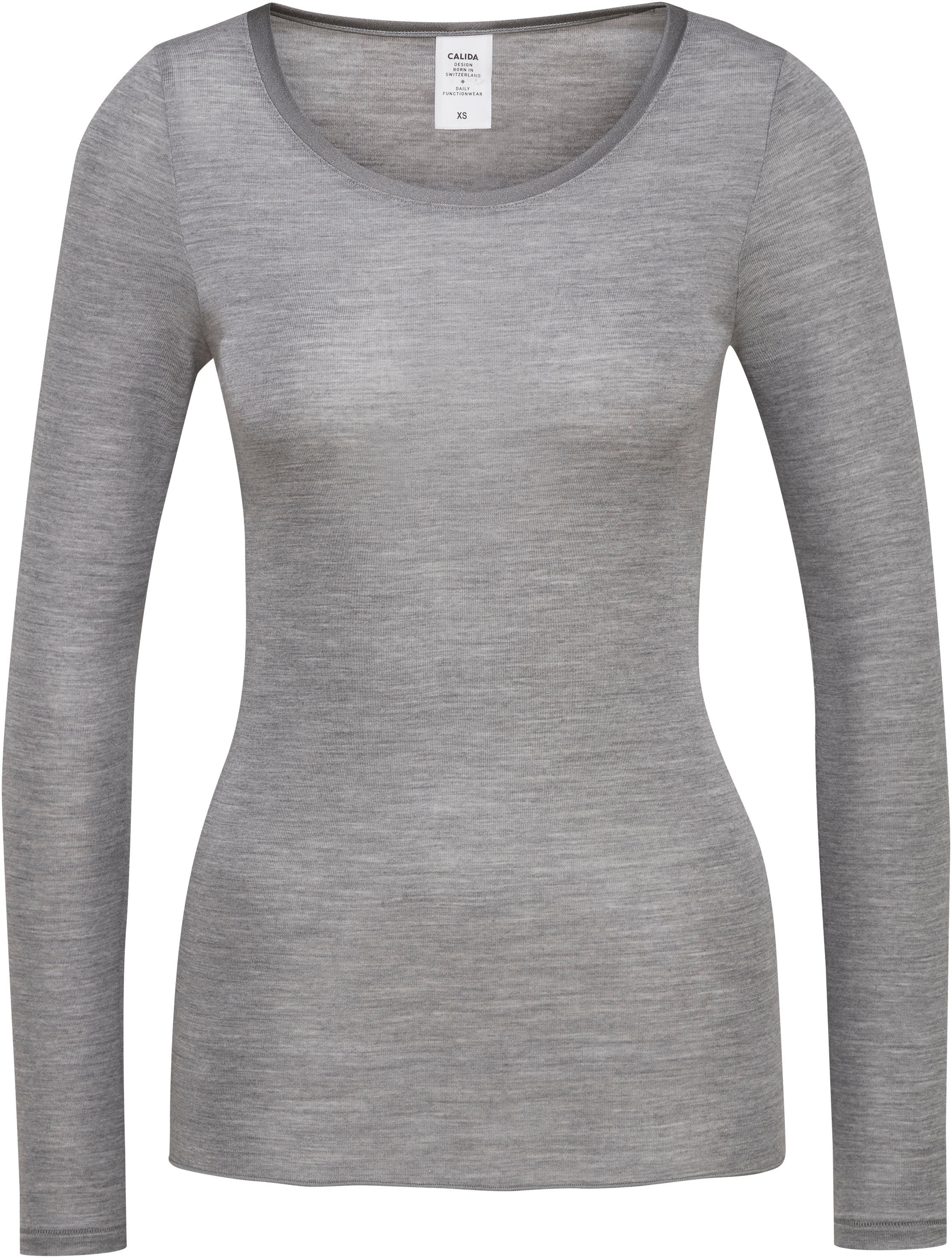 CALIDA Langarmshirt »True Confidence«, Rundhals, Feinripp, atmungsaktiv, Wellensaum