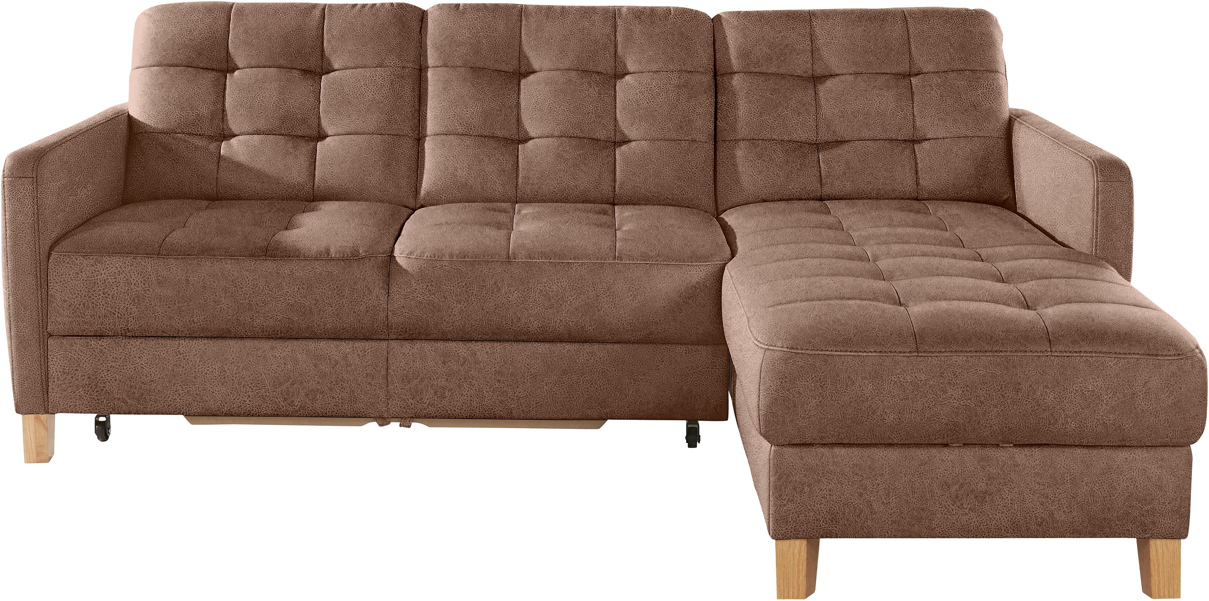 exxpo - sofa fashion Ecksofa »Elio, kompakt und komfortabel, bequem und zeitloses Design, L-Form«, wahlweise mit Bettfunktion