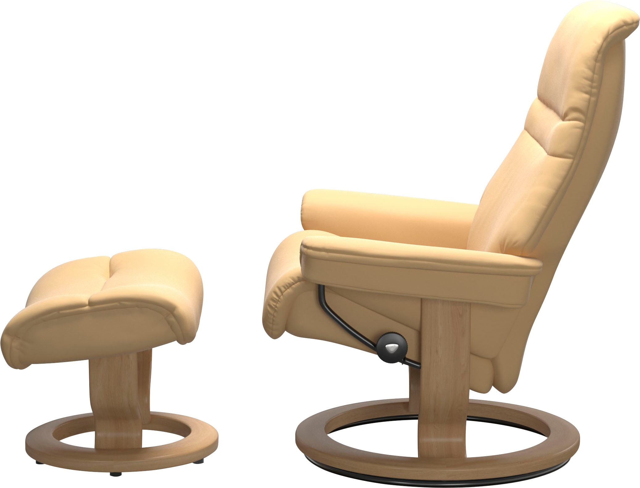 Stressless® Relaxsessel »Sunrise«, (Set, Relaxsessel mit Hocker), mit Classic Base, Größe S, Gestell Eiche