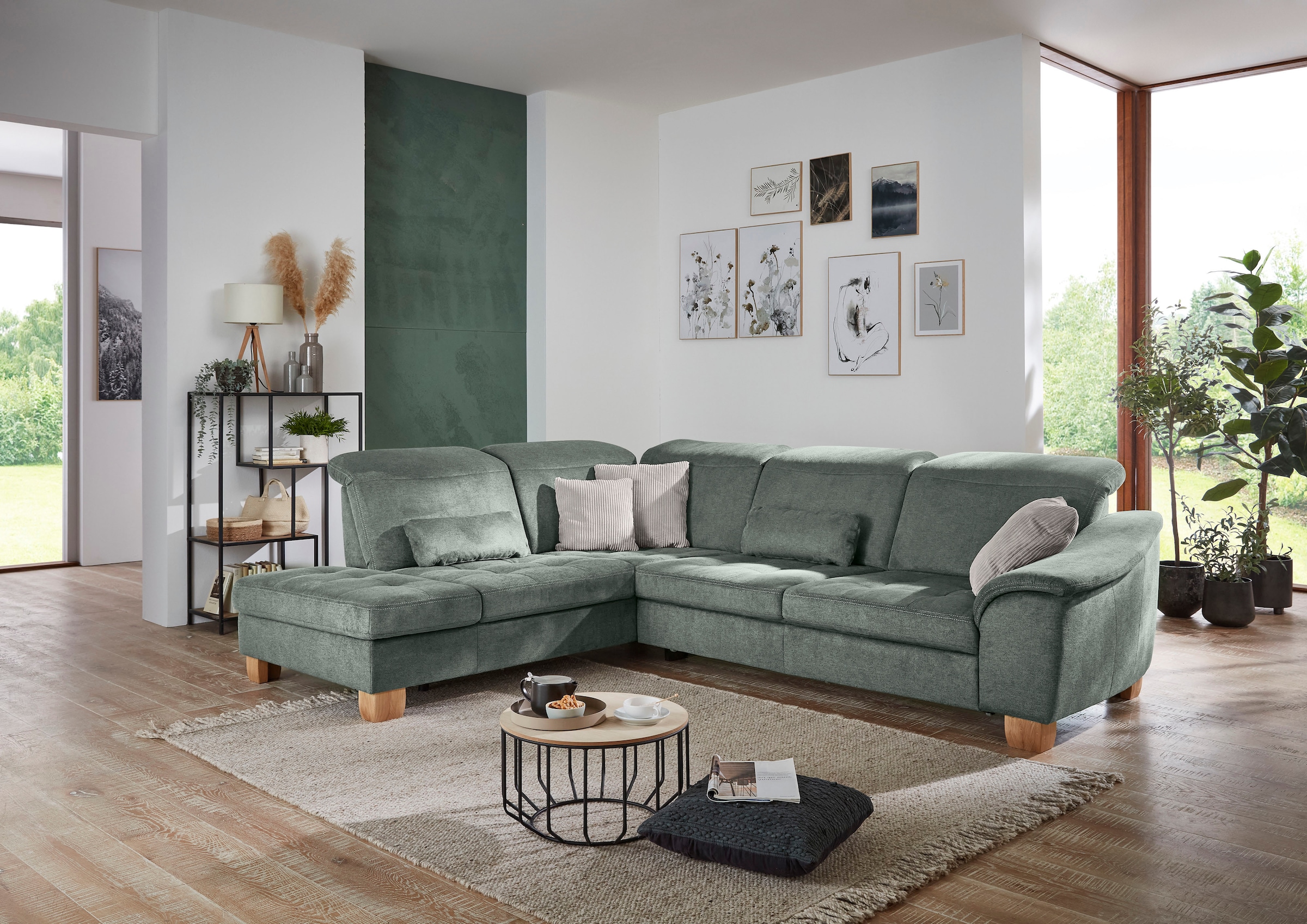 Die PlanBar Ecksofa »PP-LA23145 L-Form« inkl. Kopfpolsterverstellung, Federkernpolsterung