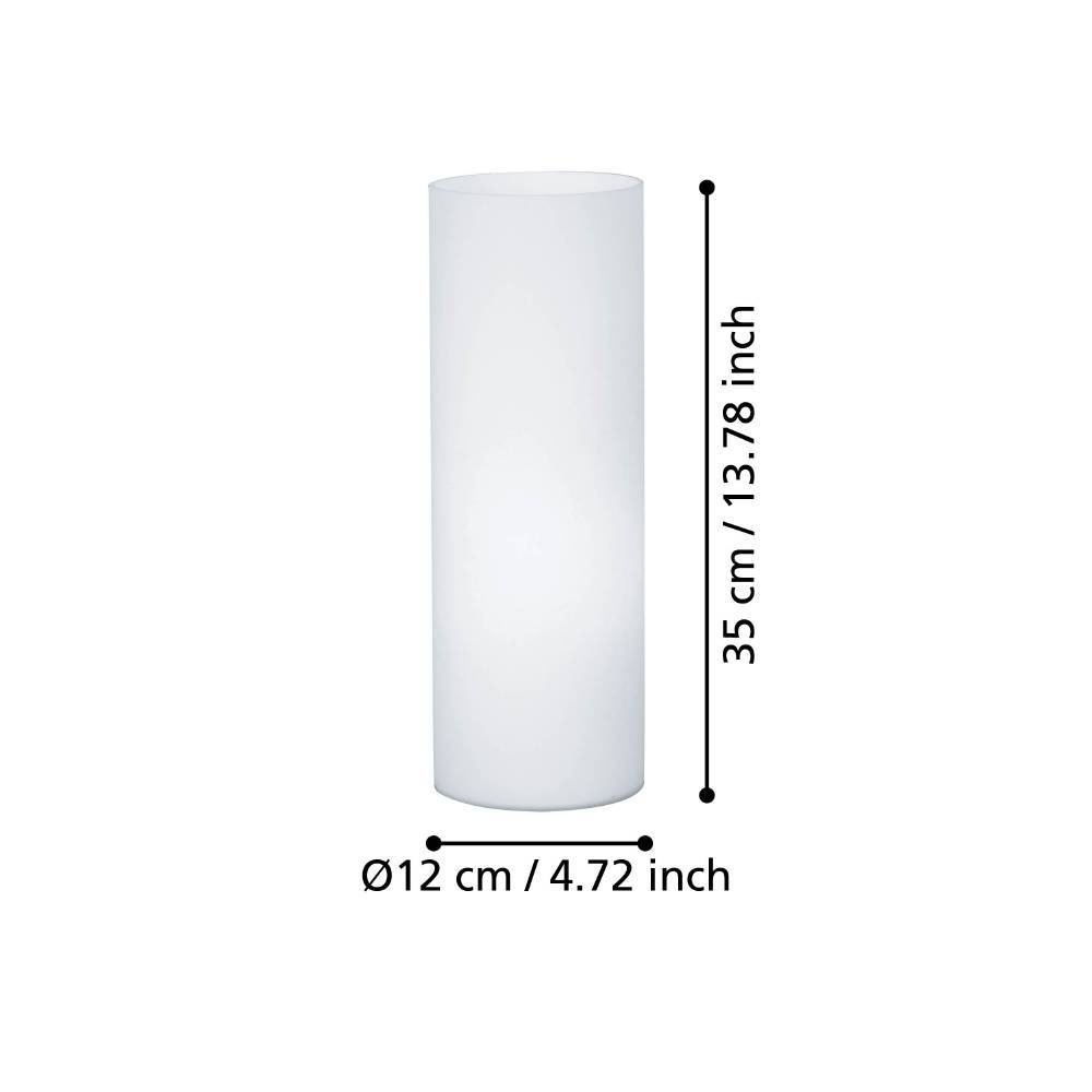 EGLO Tischleuchte »GEO Tischlampe, opal-mattes Glas, Schalter am Kabel, minimalistisch«, 1 flammig, Leuchtmittel E27 | Leuchtmittel wechselbar-ohne Leuchtmittel, Nachttischlampe, Deko-Leuchte, Schlafzimmer, 165cm Kabel, 25x12cm