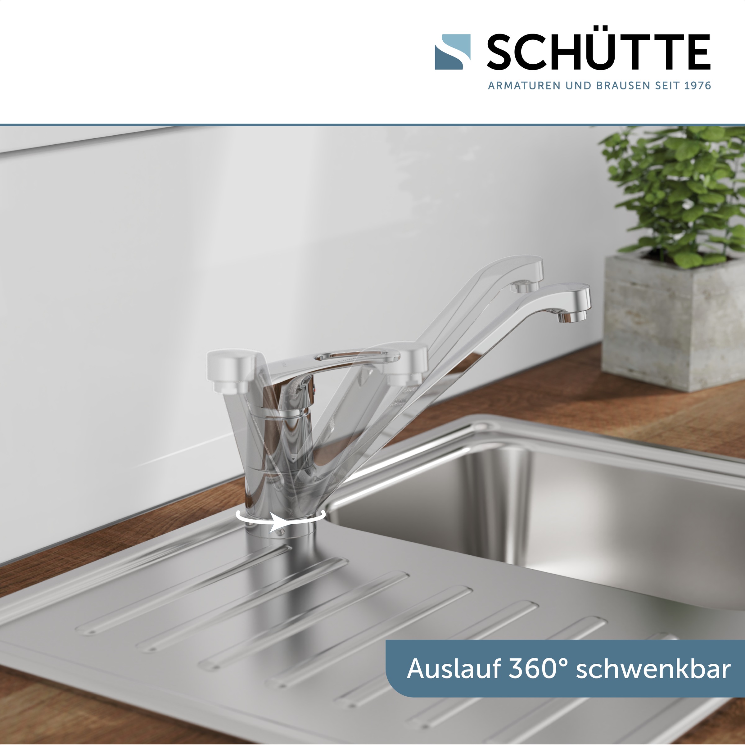 Schütte Spültischarmatur »GRANDE« 360° schwenkbar, geräuscharme Kartusche, Marken-Mischdüse
