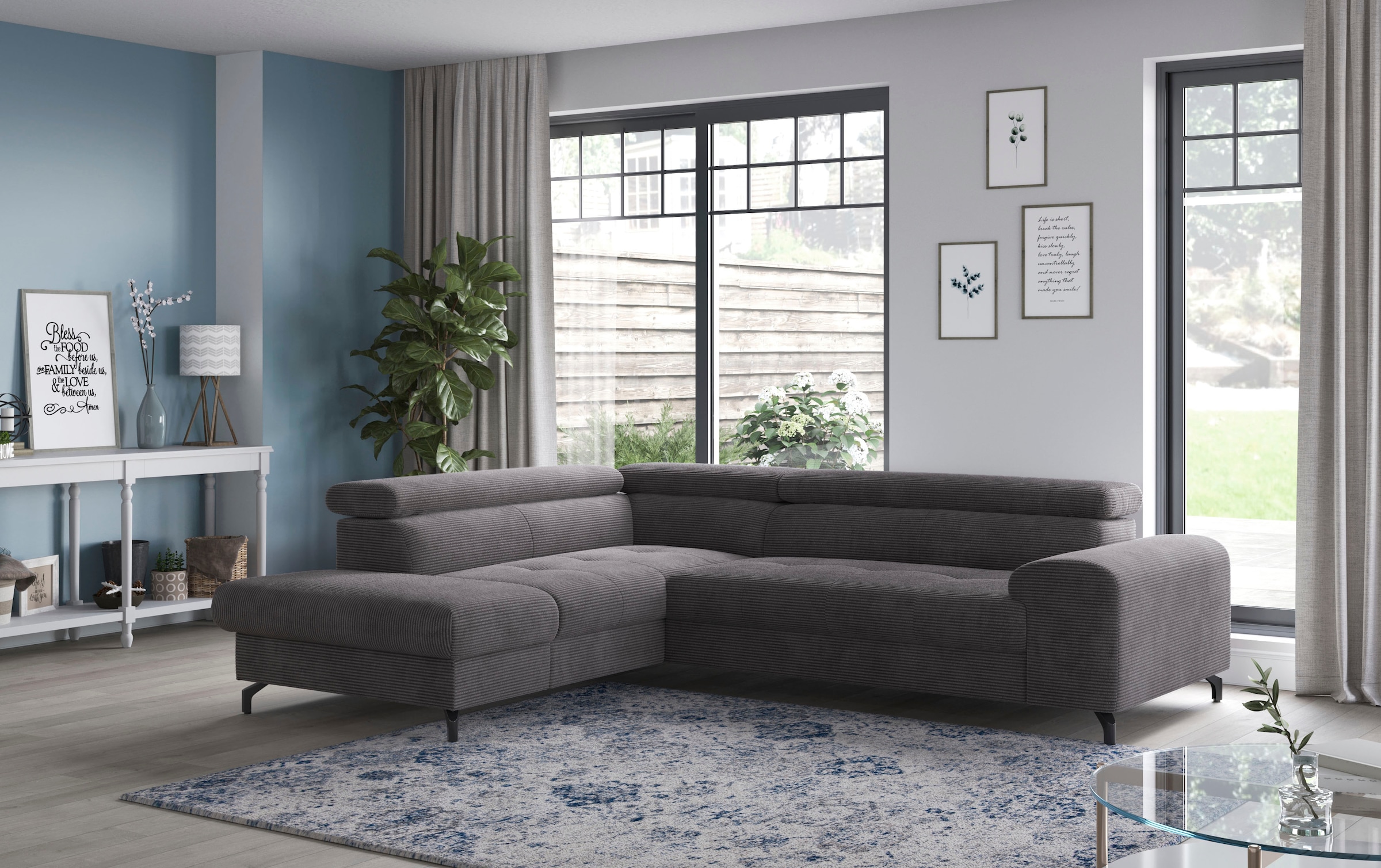 COTTA Ecksofa »Aura L-Form«, mit Schlaffunktion, Bettkasten und Kopfteilver günstig online kaufen