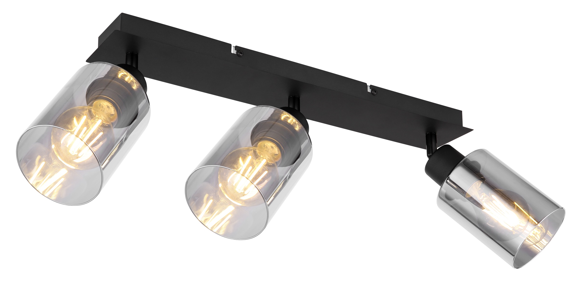GLOBO LIGHTING Deckenspot »HADERA« E27 1 Stk. Deckenstrahler schwarz matt, Rauchglas, E27