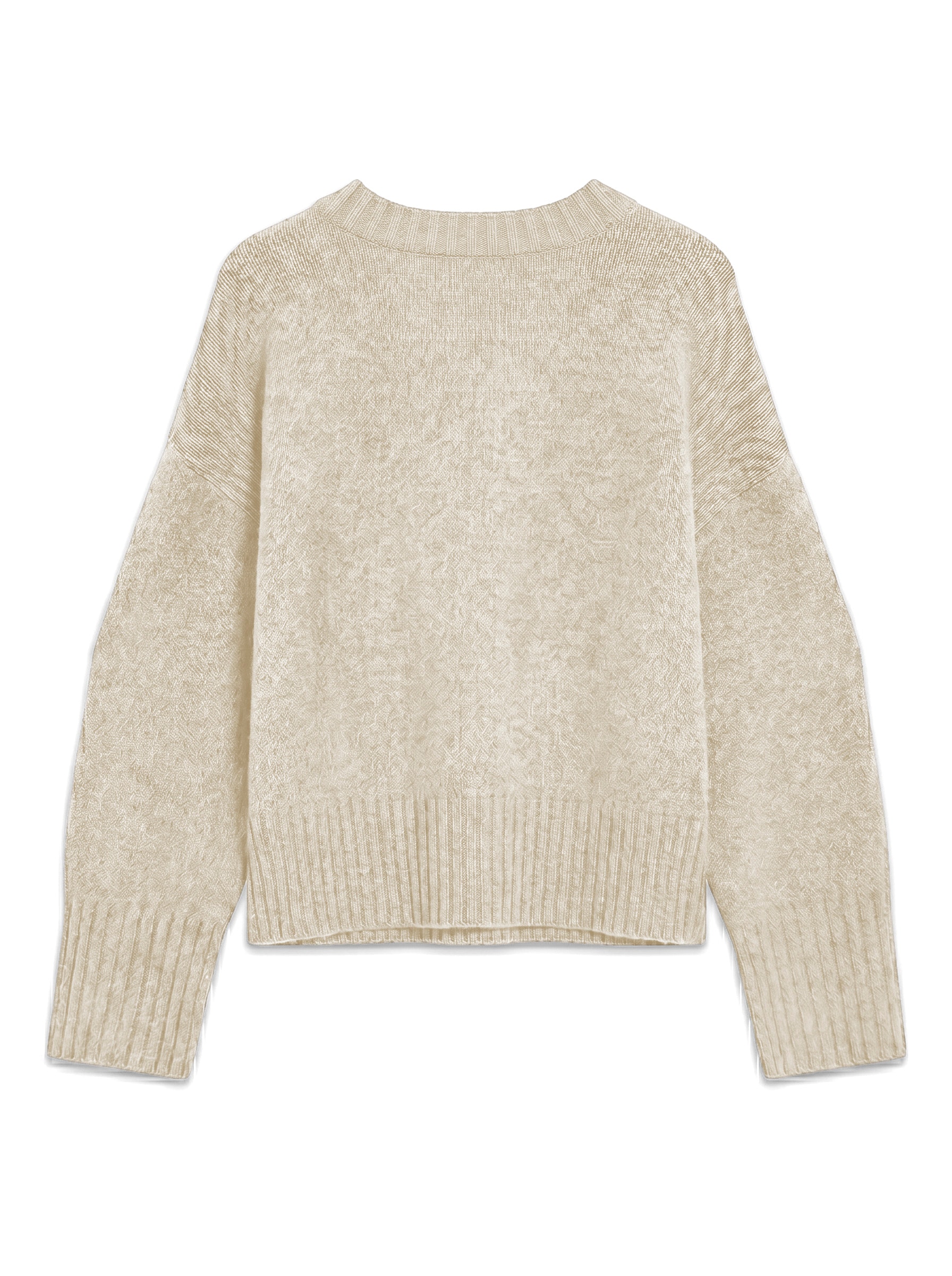 TOPSHOP Rundhalspullover »TSDAISY LS KNITTED JUMPER KNT NOOS« Materialmix, kürzer geschnitten