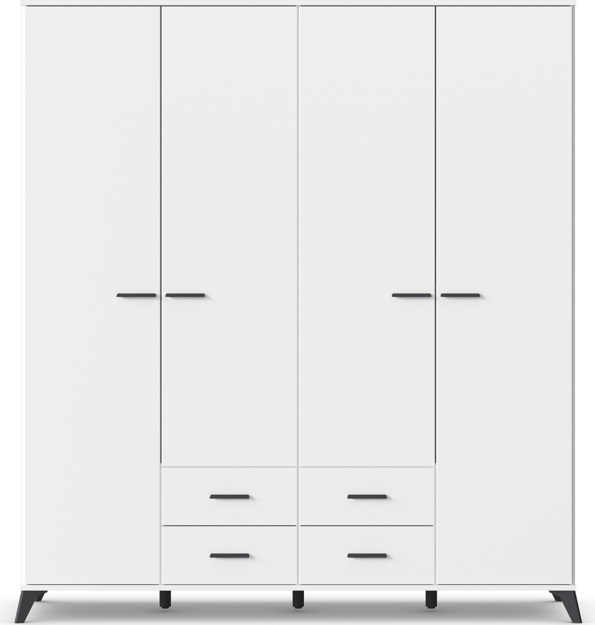 rauch Drehtürenschrank "Lucena" mit schräg ausgestellten Füßen im Monochrom günstig online kaufen