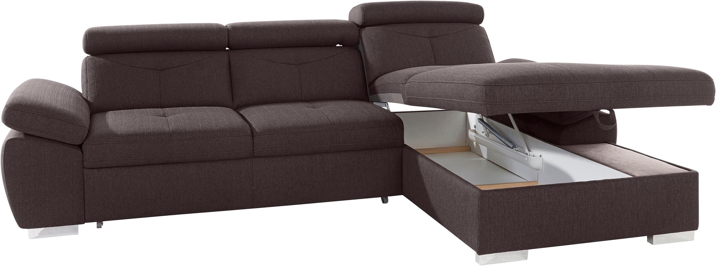 exxpo - sofa fashion Ecksofa »Spring, super bequem, mit Armteil- und Kopfteilfunktion, OTTOs Choice«, L-Form, wahlweise mit Bettfunktion und Bettkasten