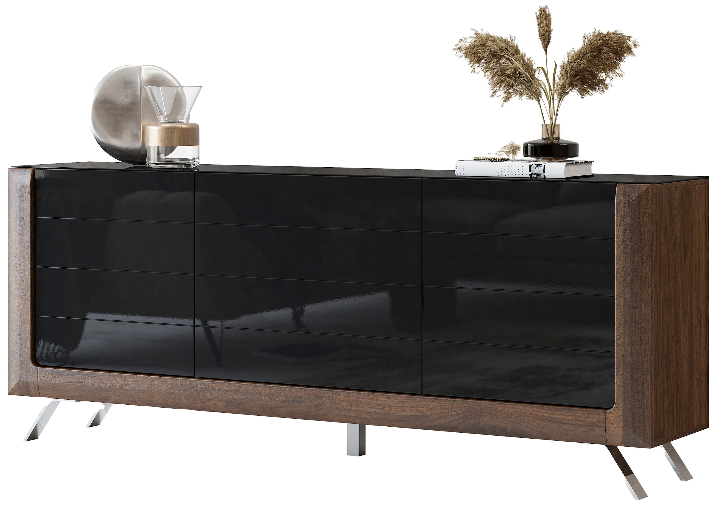 Leonique Sideboard »Kasai«, Breite 199 cm, mit 3 Türen