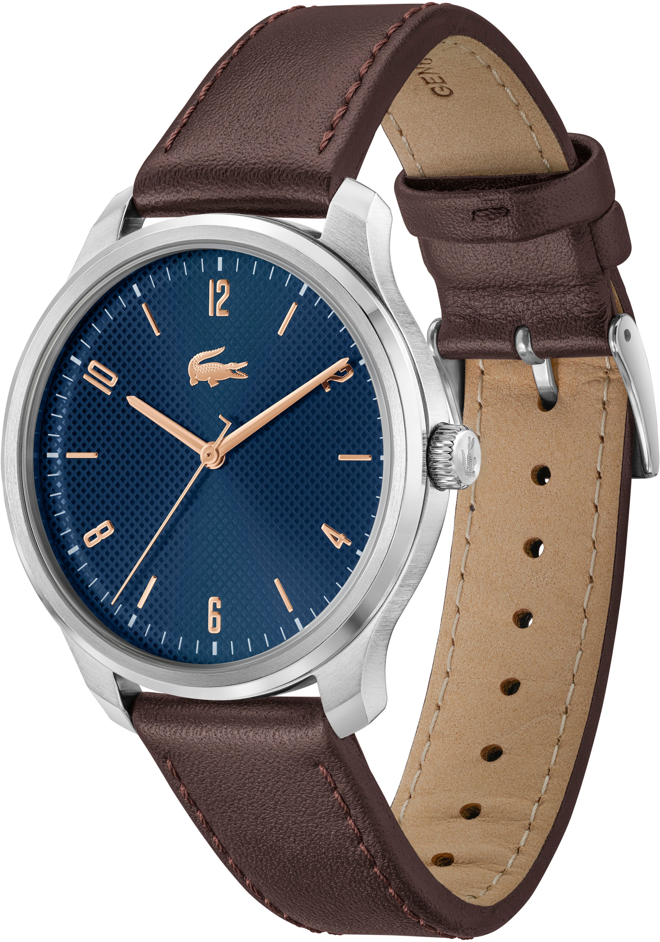Lacoste Quarzuhr »LISBON«, Armbanduhr, Herrenuhr, Mineralglas, Lederarmband