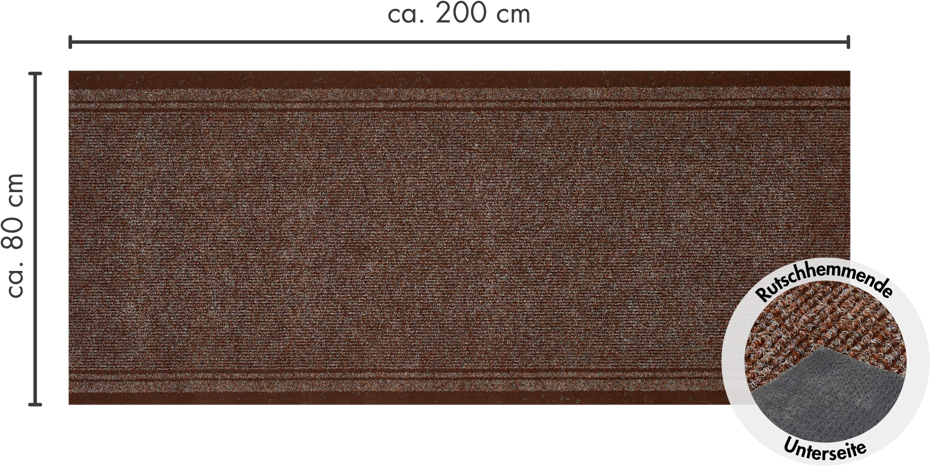 Andiamo Läufer »Mitch, Made in Belgium«, rechteckig, 6 mm Höhe, Schmutzfangläufer, meliert, mit Bordüre, In- und Outdoor geeignet