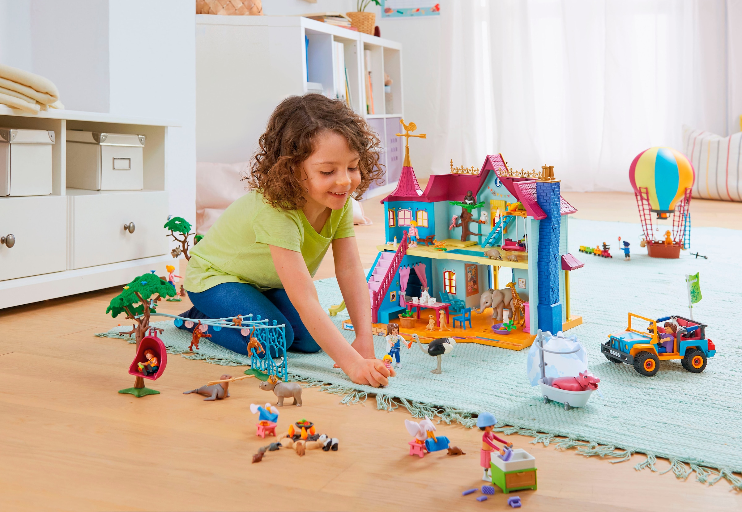 Playmobil® Konstruktions-Spielset »Bunter Geländewagen (71854), Animals & Friends« Made in Europe